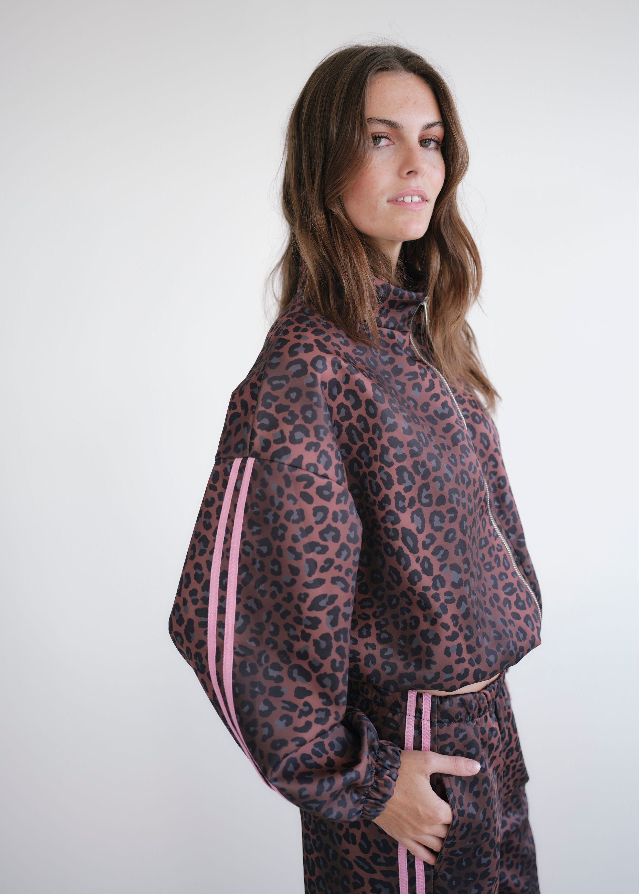 Leopard Rose Track Top
