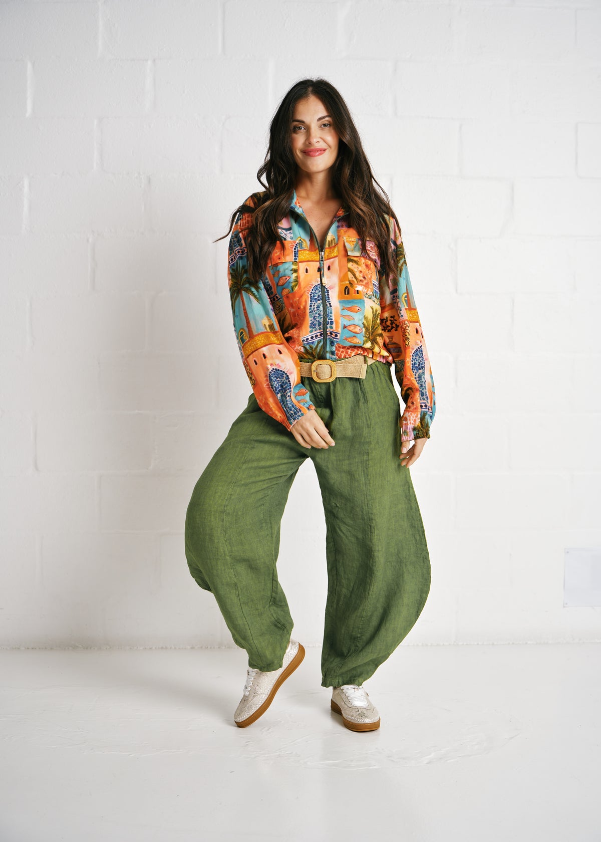 The Brushstroke Bomber Jacket With Palm Print