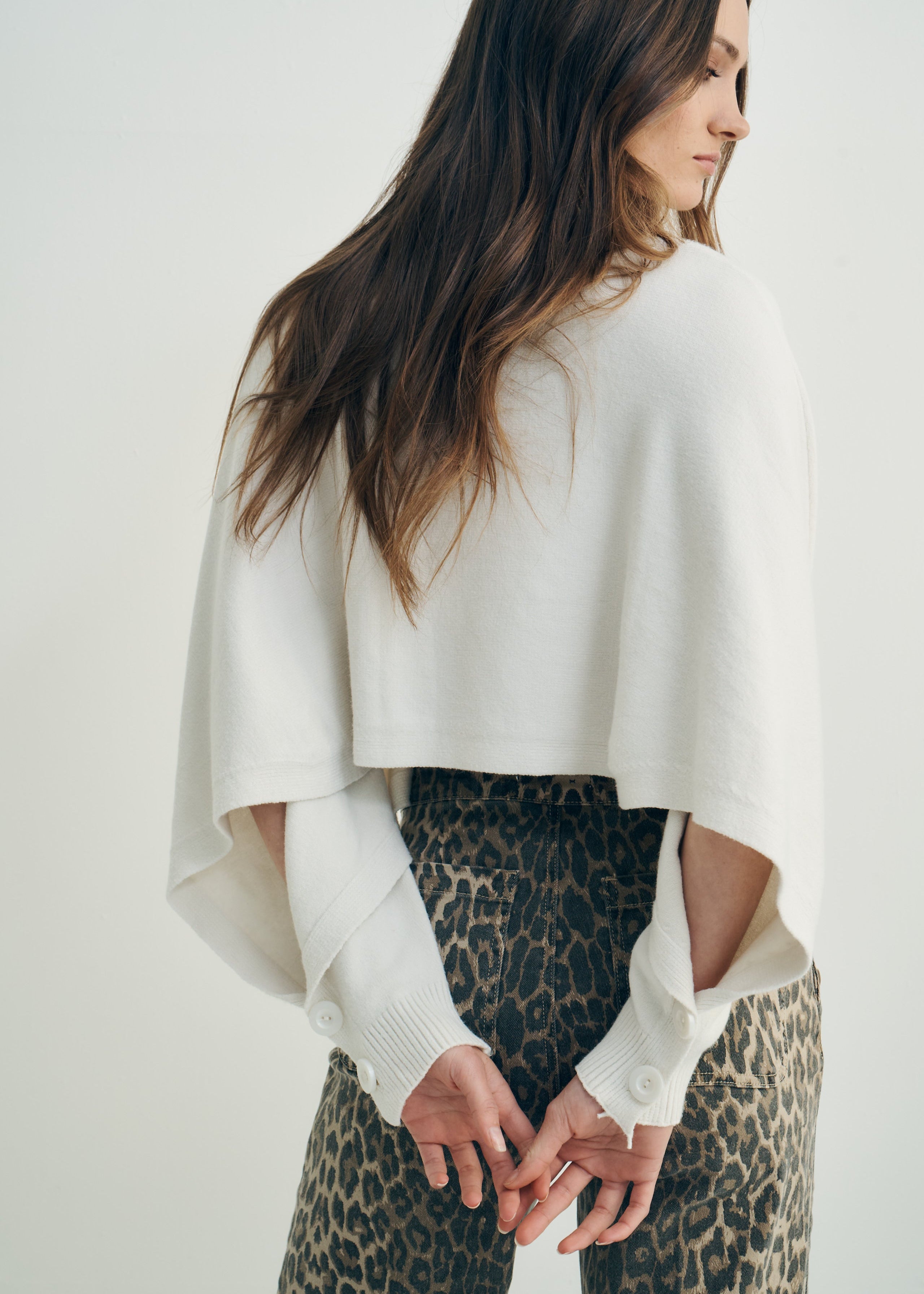 Hygge Italian Cropped Batwing Knit in Cream