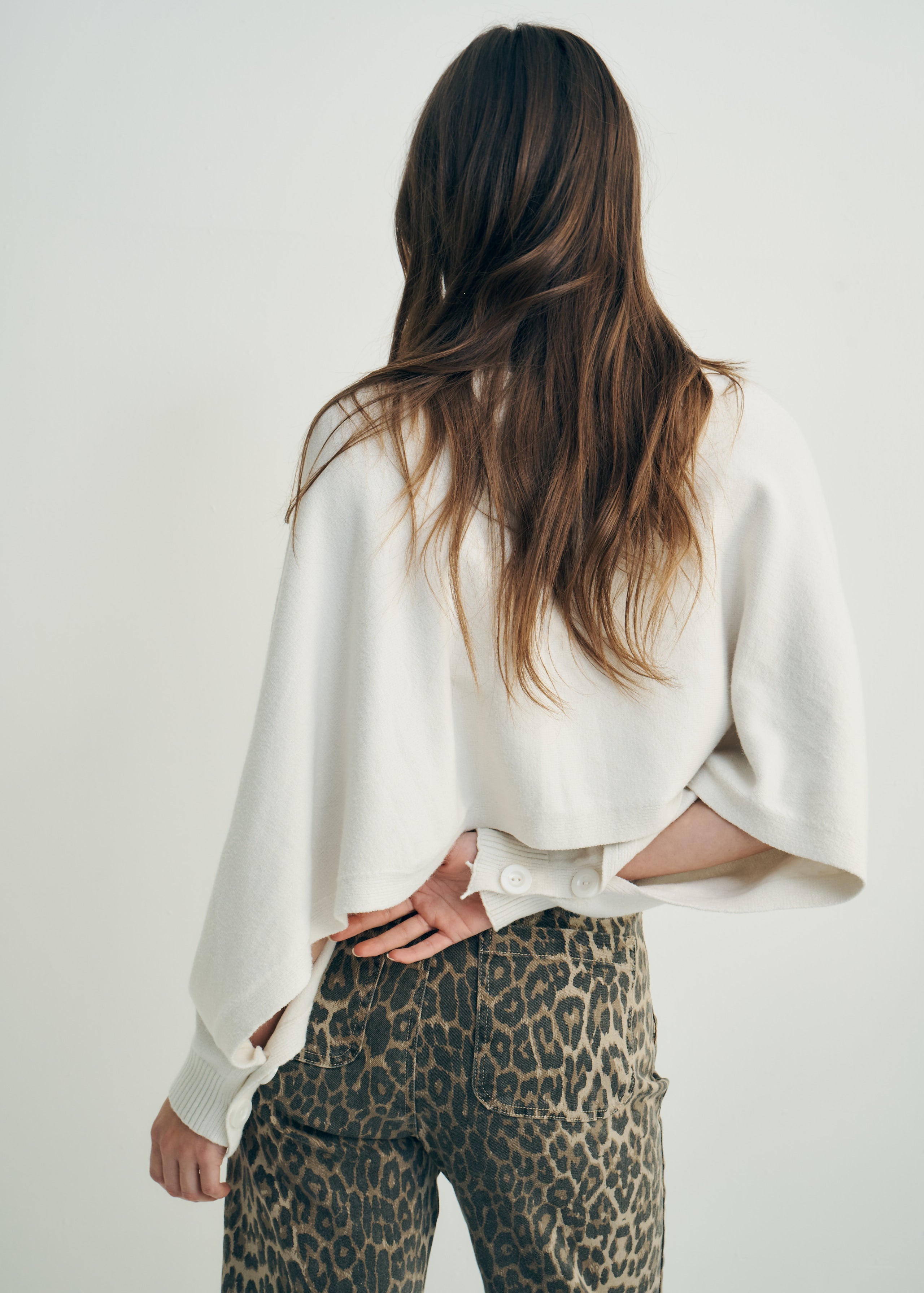 Hygge Italian Cropped Batwing Knit in Cream