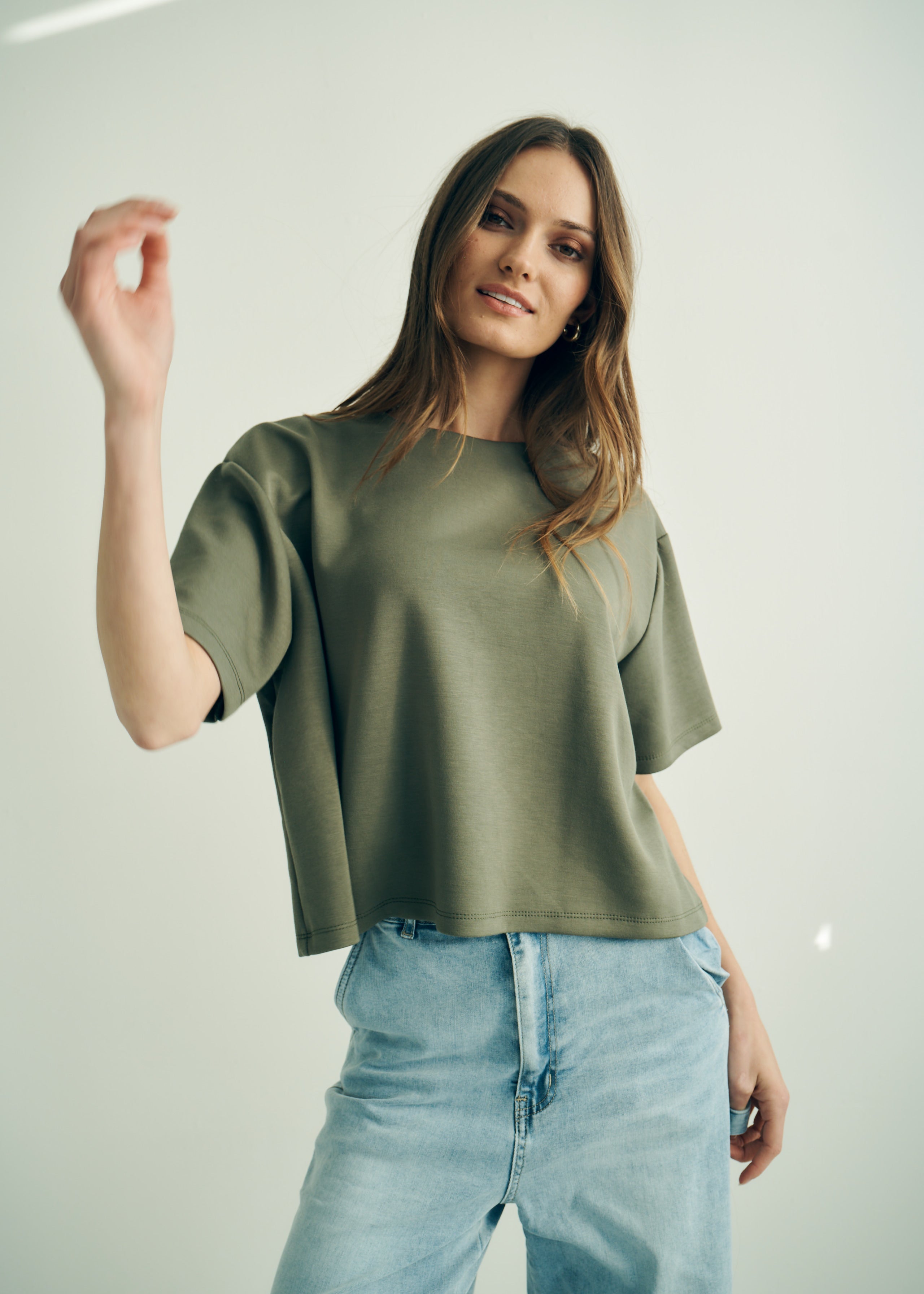 Italian Butter Soft Tee in Khaki