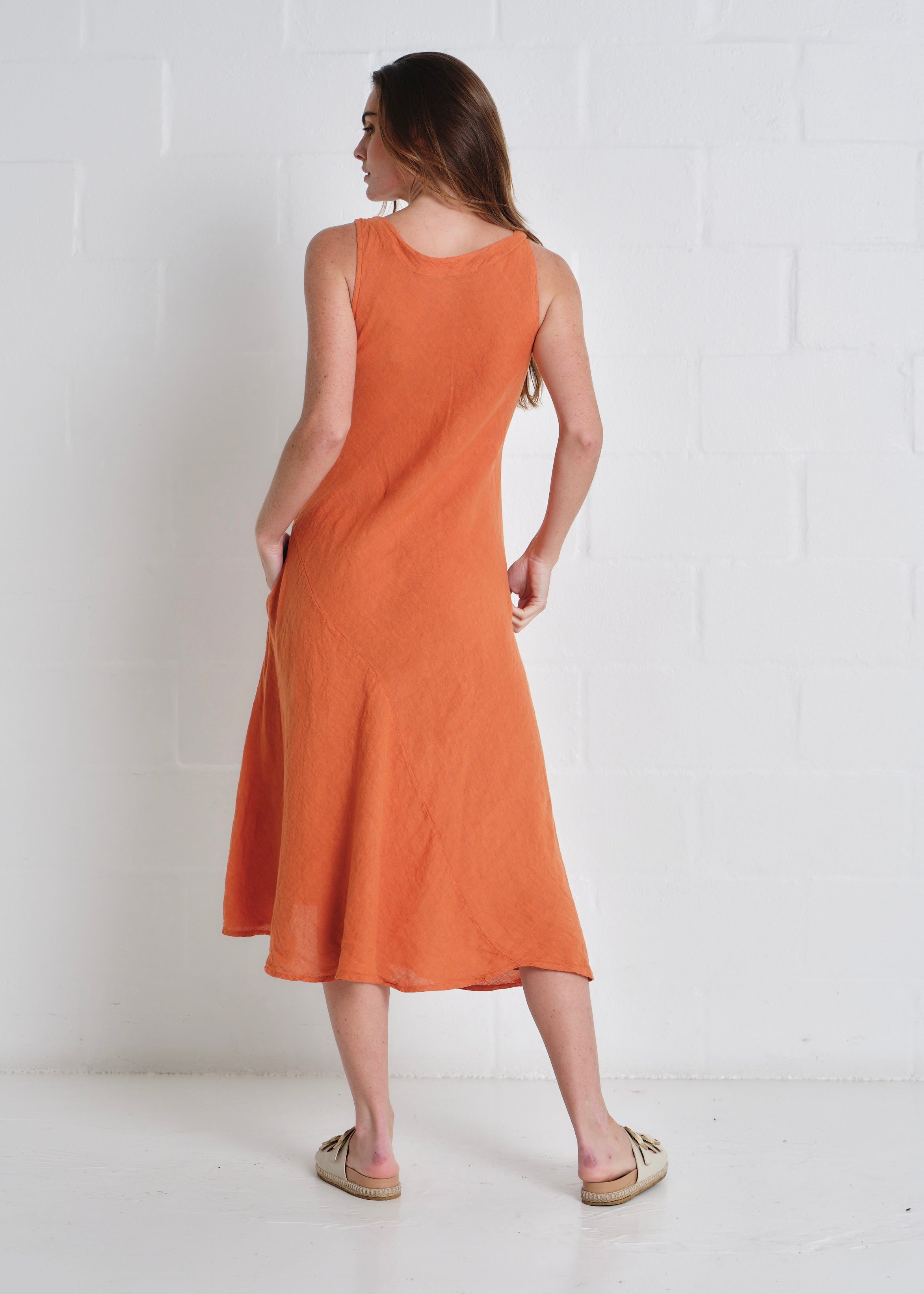 Livorno Sleeveless Maxi Dress In Rust