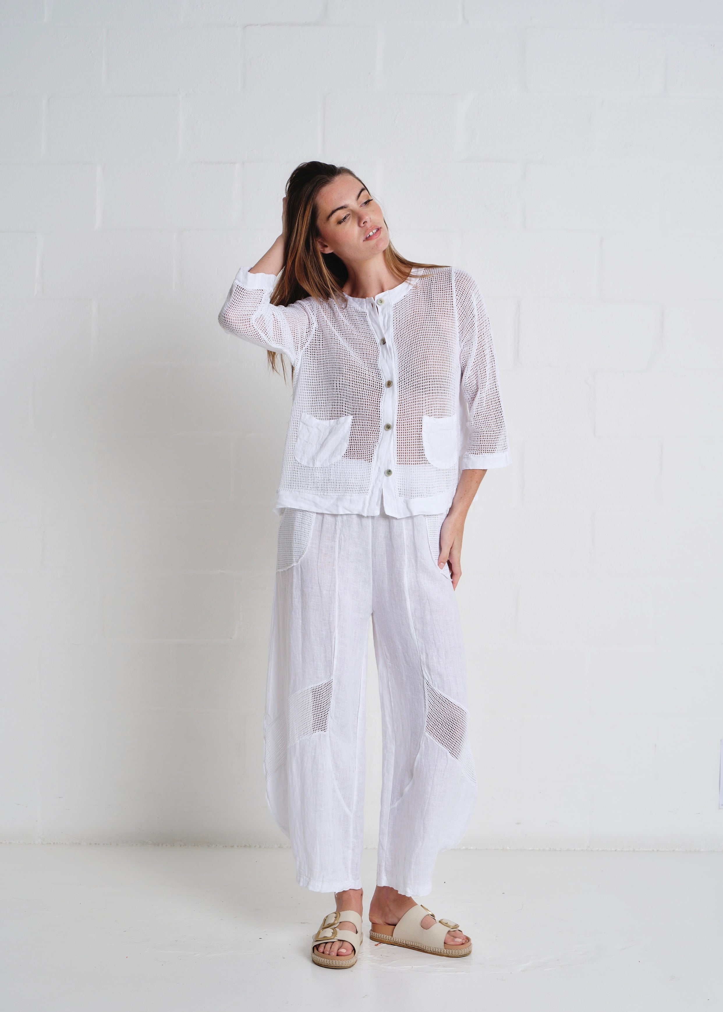 Antibes Crochet Cardigan In White