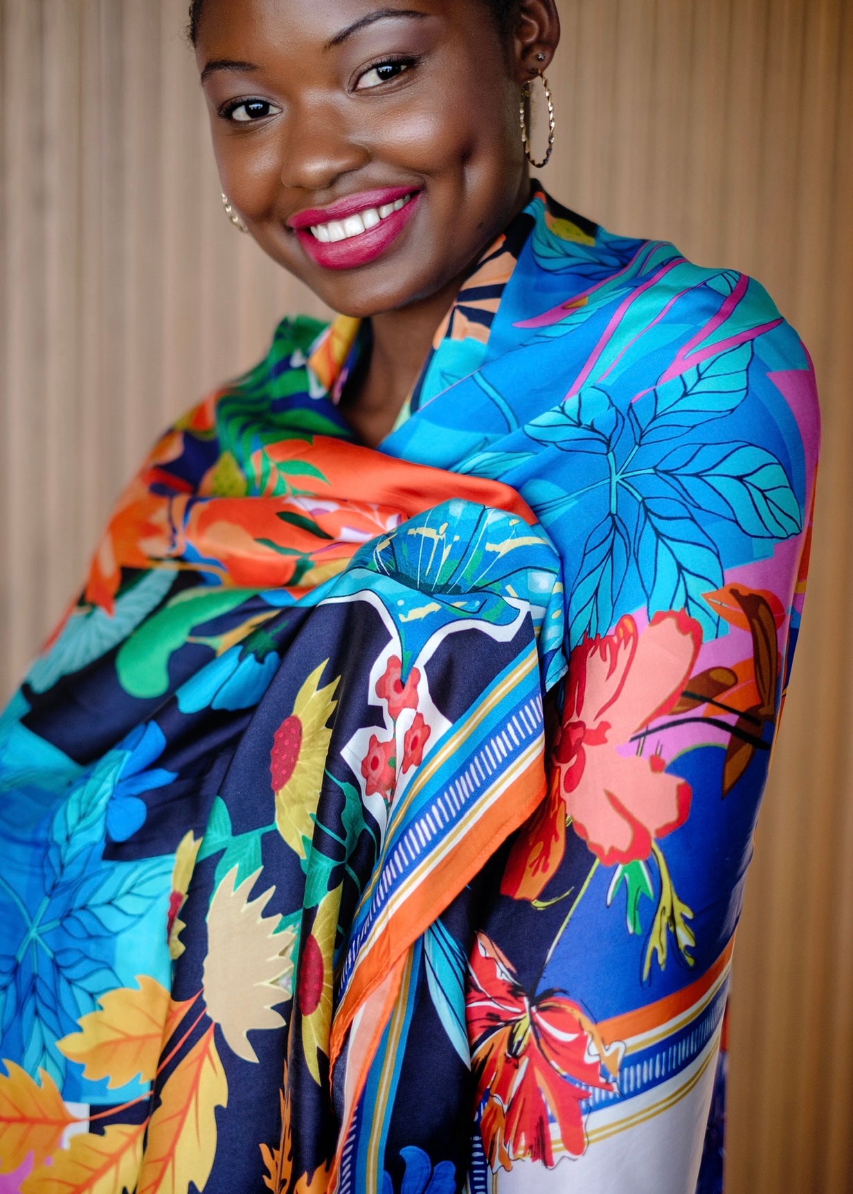 Silk Scarf With Floral Print