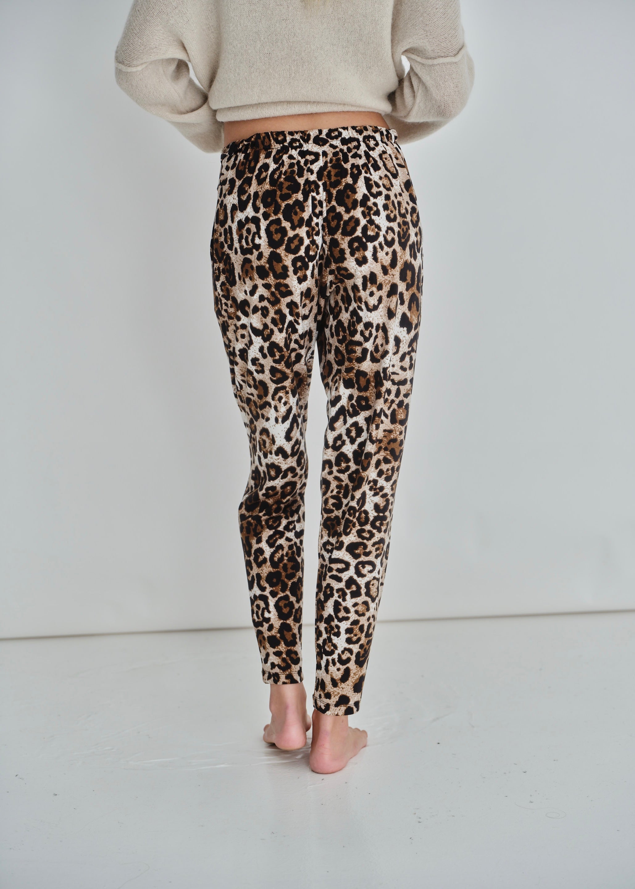 Classic Front Pleat Lounge Pants in Animal Print