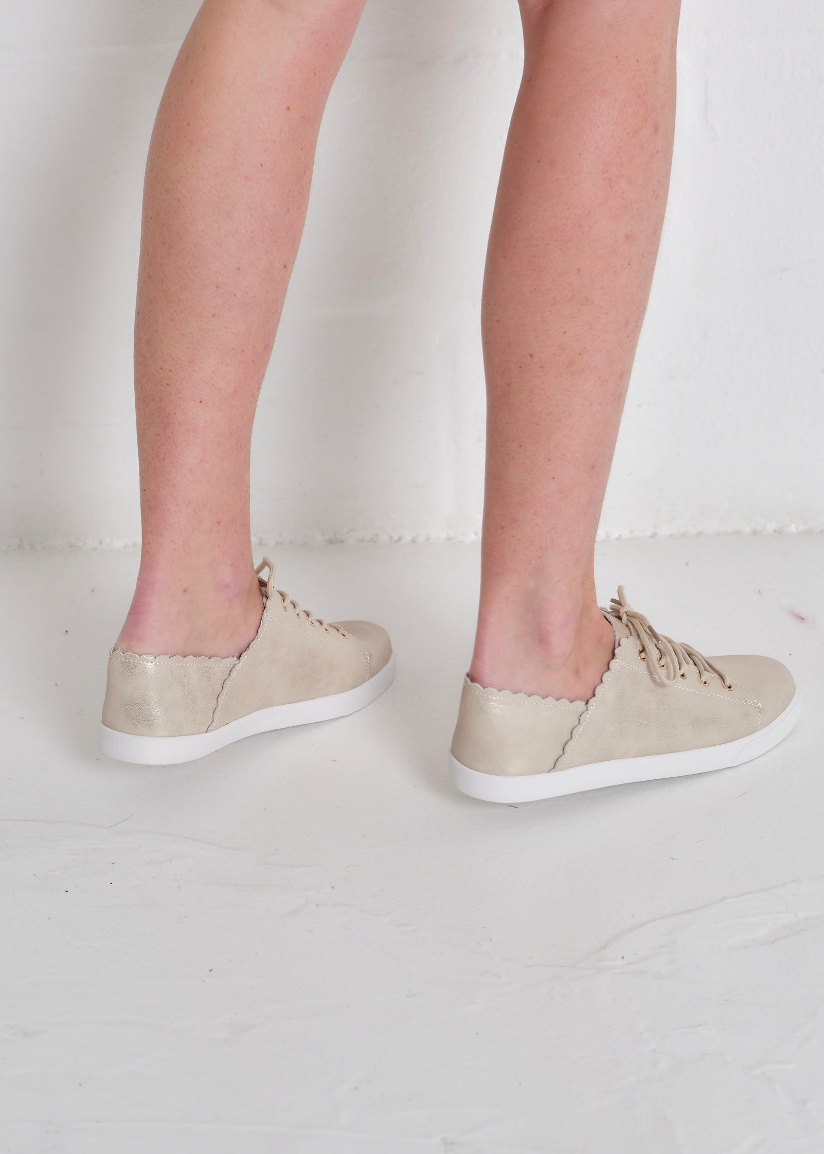 Julz Chloe Leather Sneakers In Honey Gold