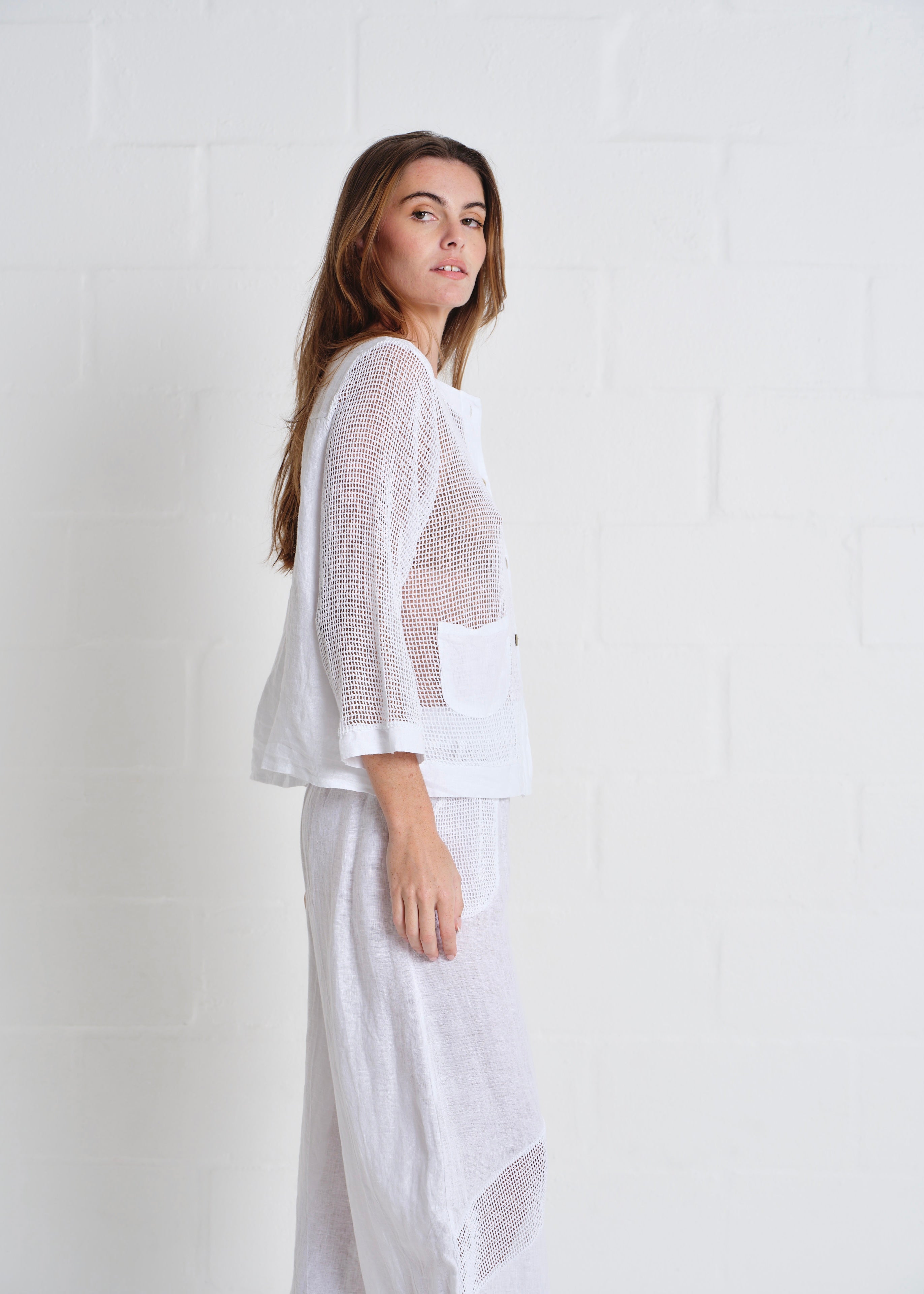 Antibes Crochet Cardigan In White