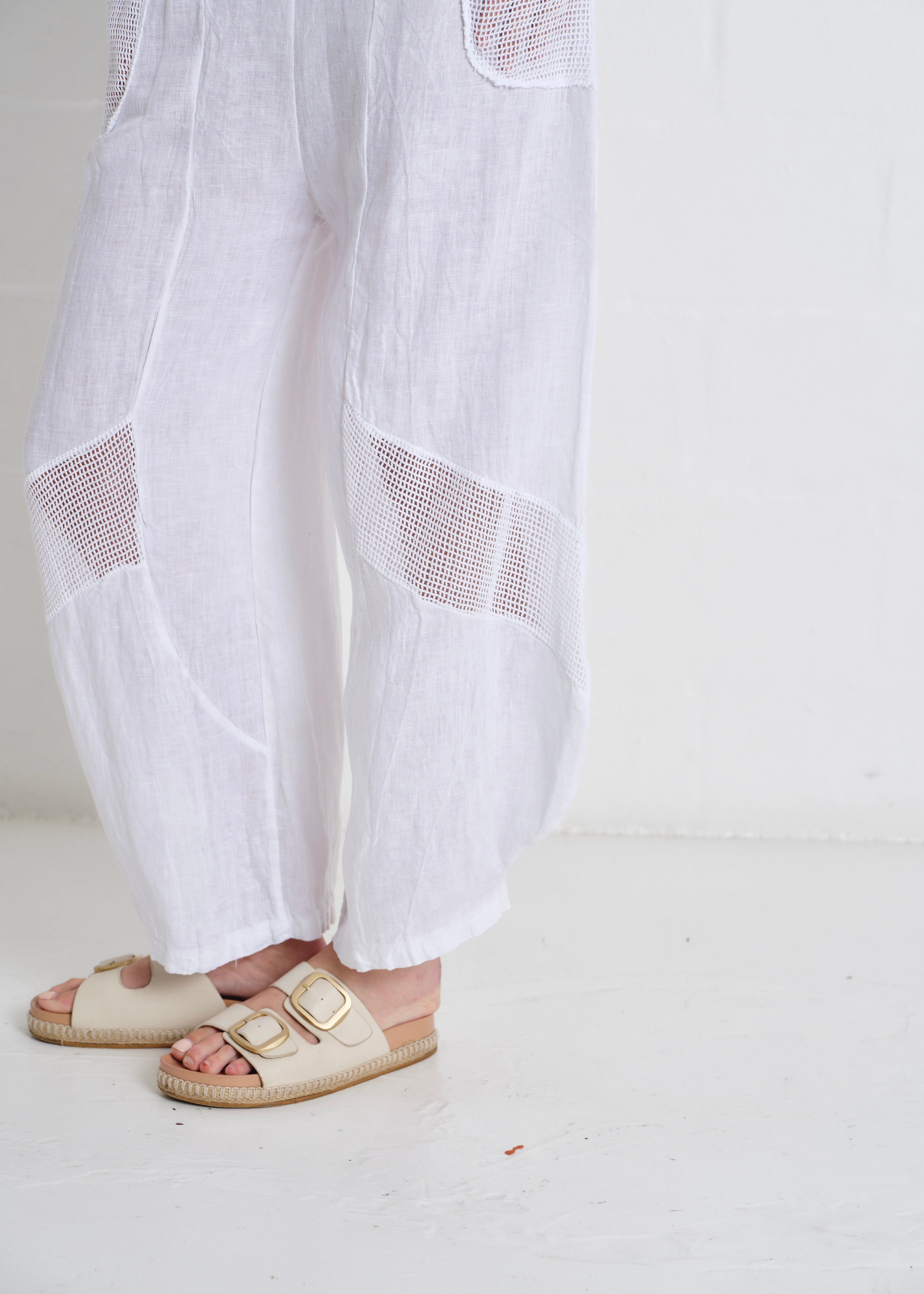 Antibes Crochet Pants In White