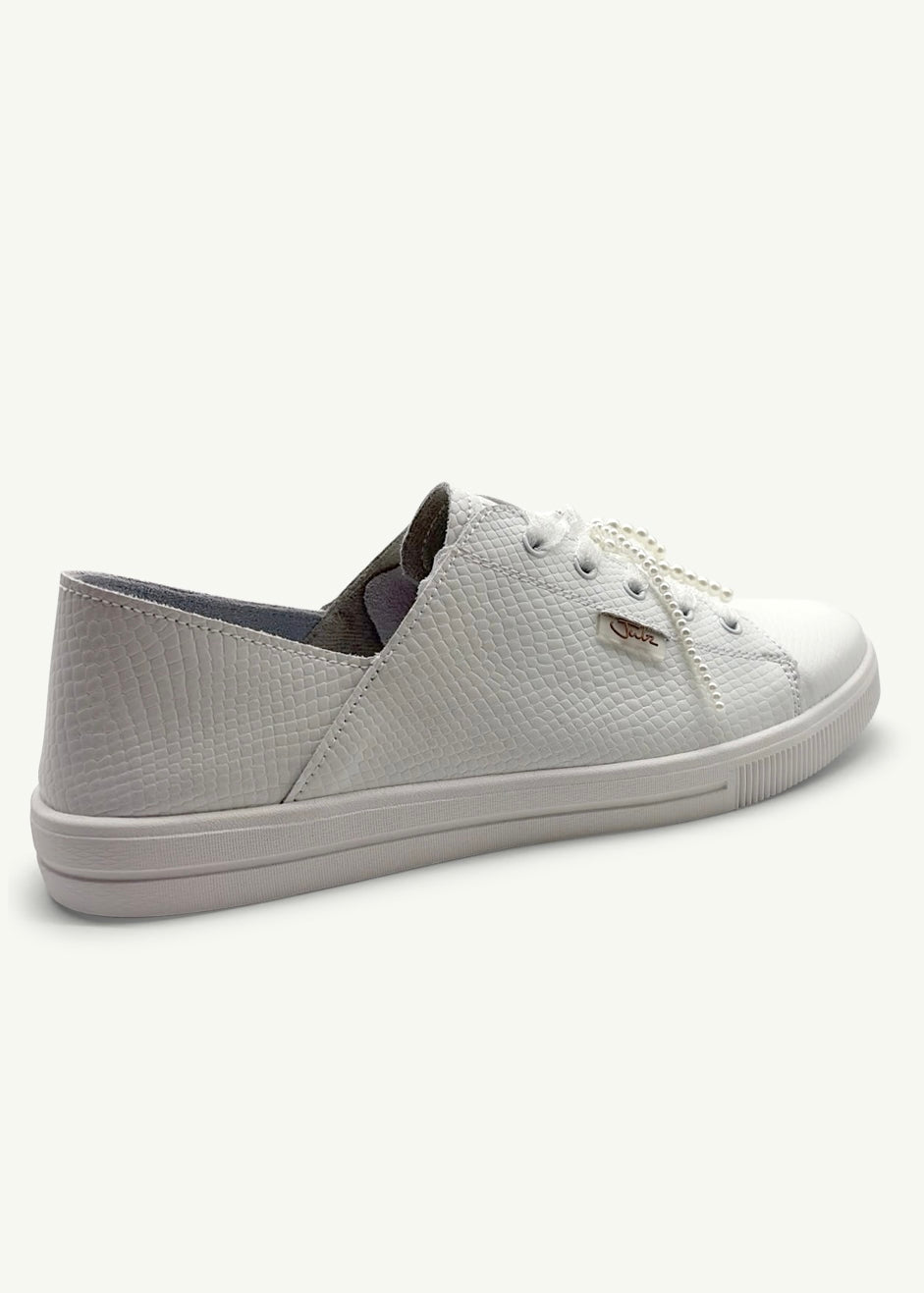 Julz Vicki Leather Sneaker in White Pebble