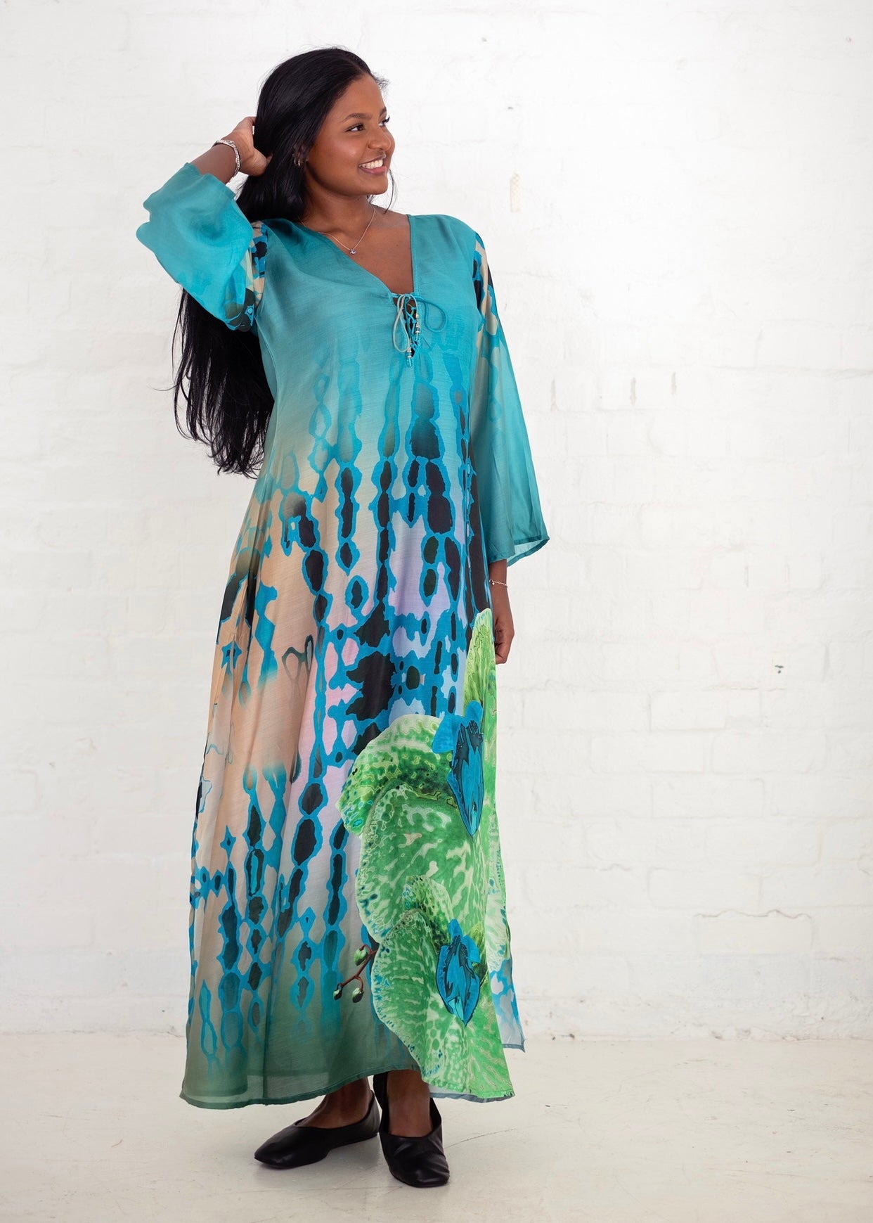 Lanira Dress in Green Orchid