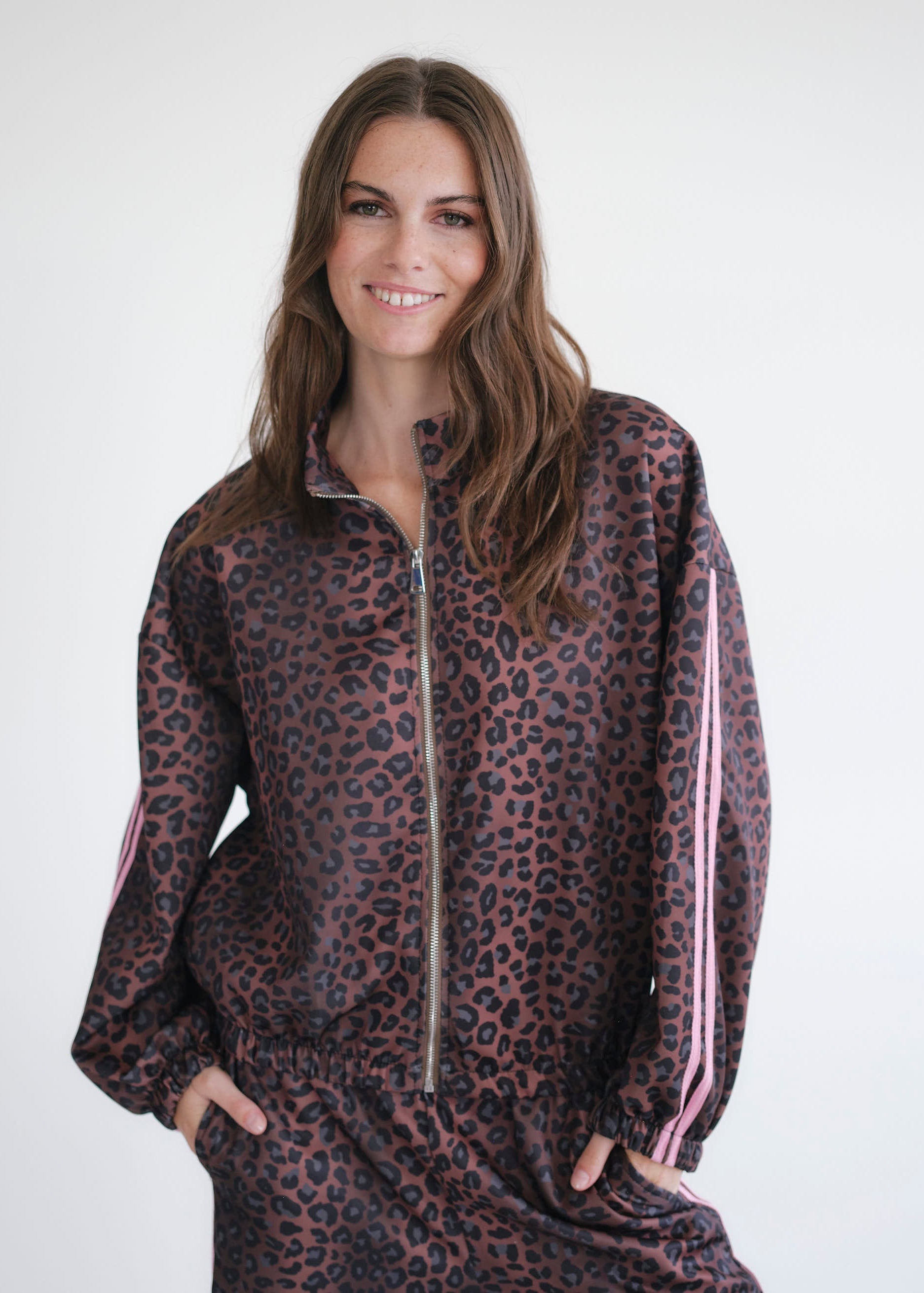 Leopard Rose Track Top