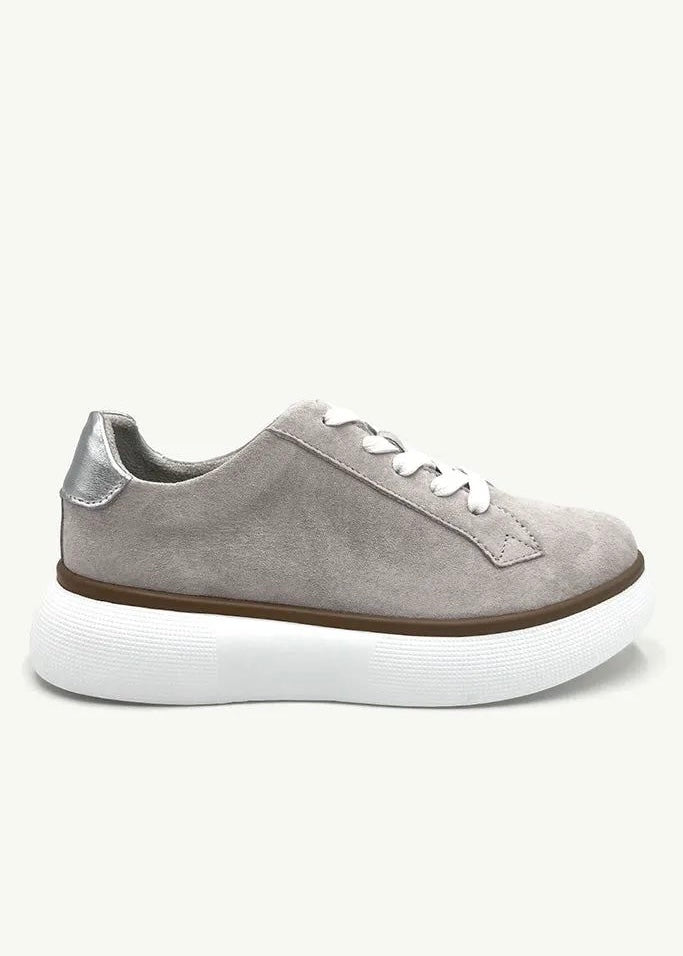 Julz Bayley Leather Sneaker In Grey