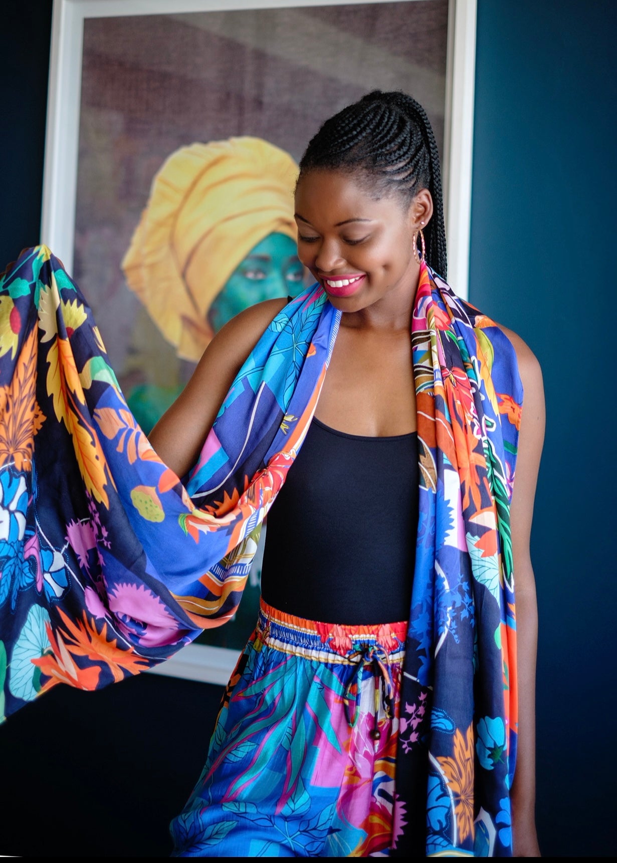 Silk Scarf With Floral Print