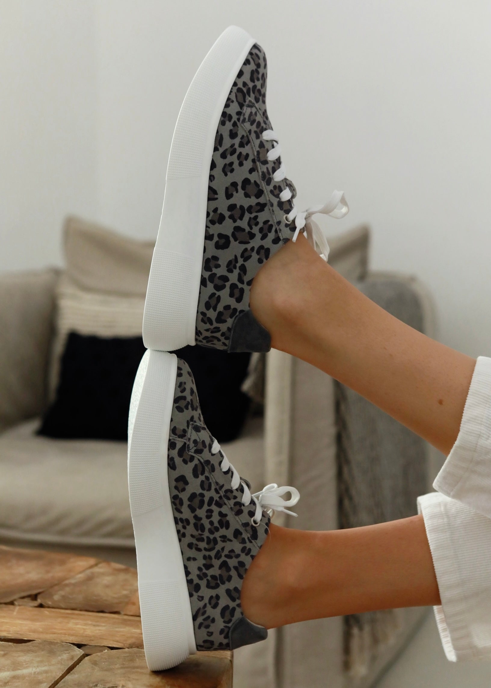 Bayley Leather Sneaker In Dark Leopard Print
