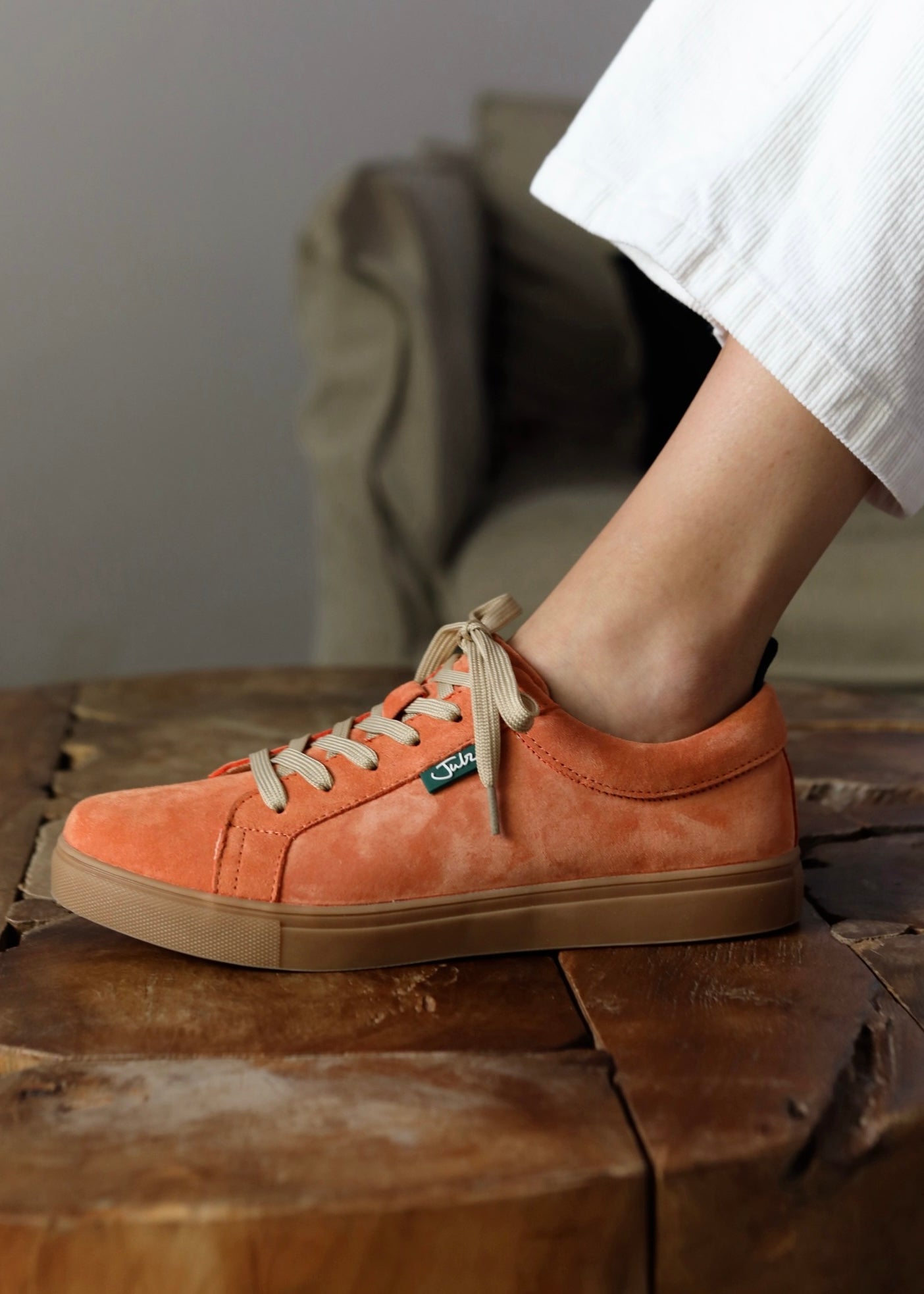 Yasmin Leather Sneaker In Orange