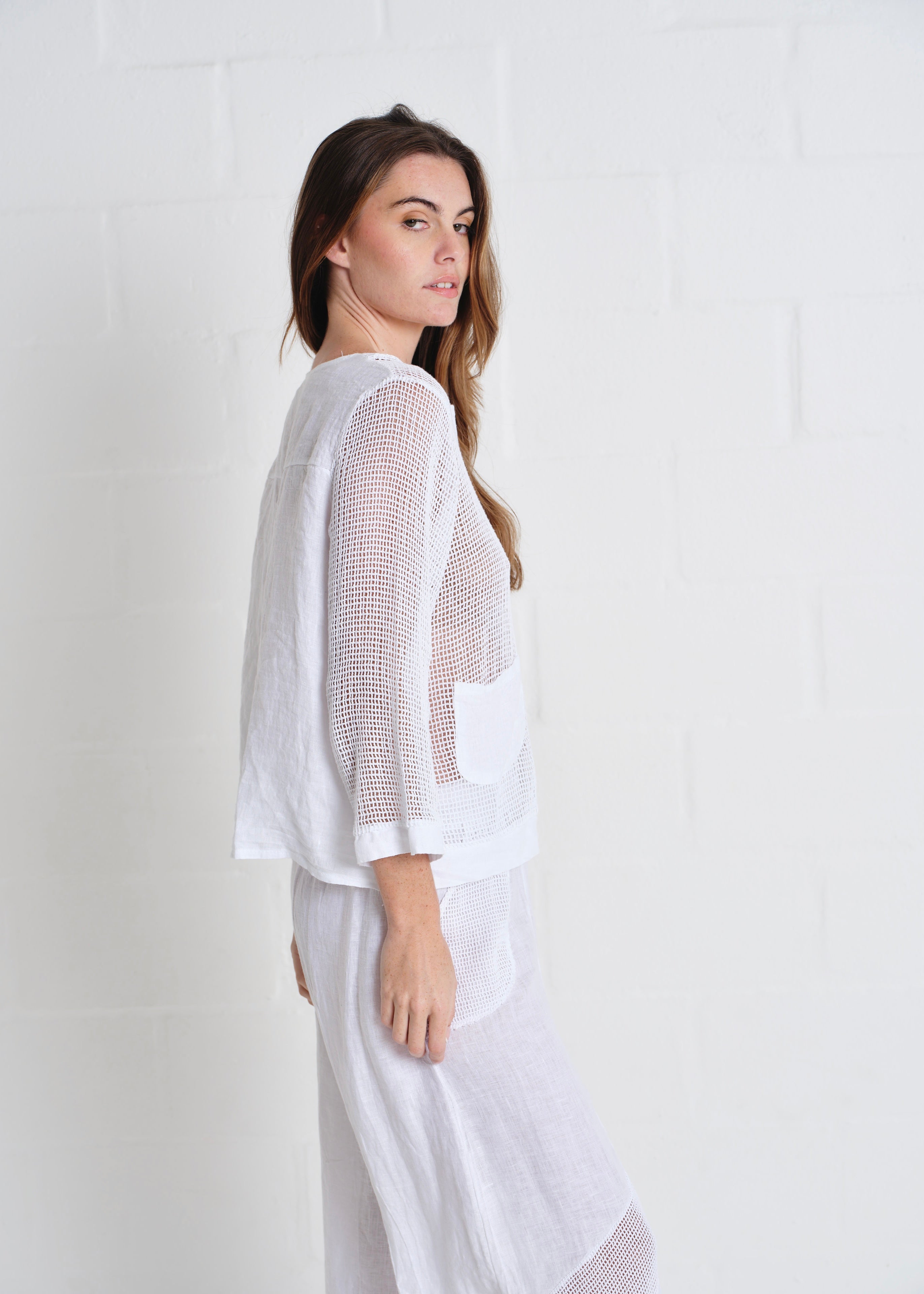 Antibes Crochet Cardigan In White