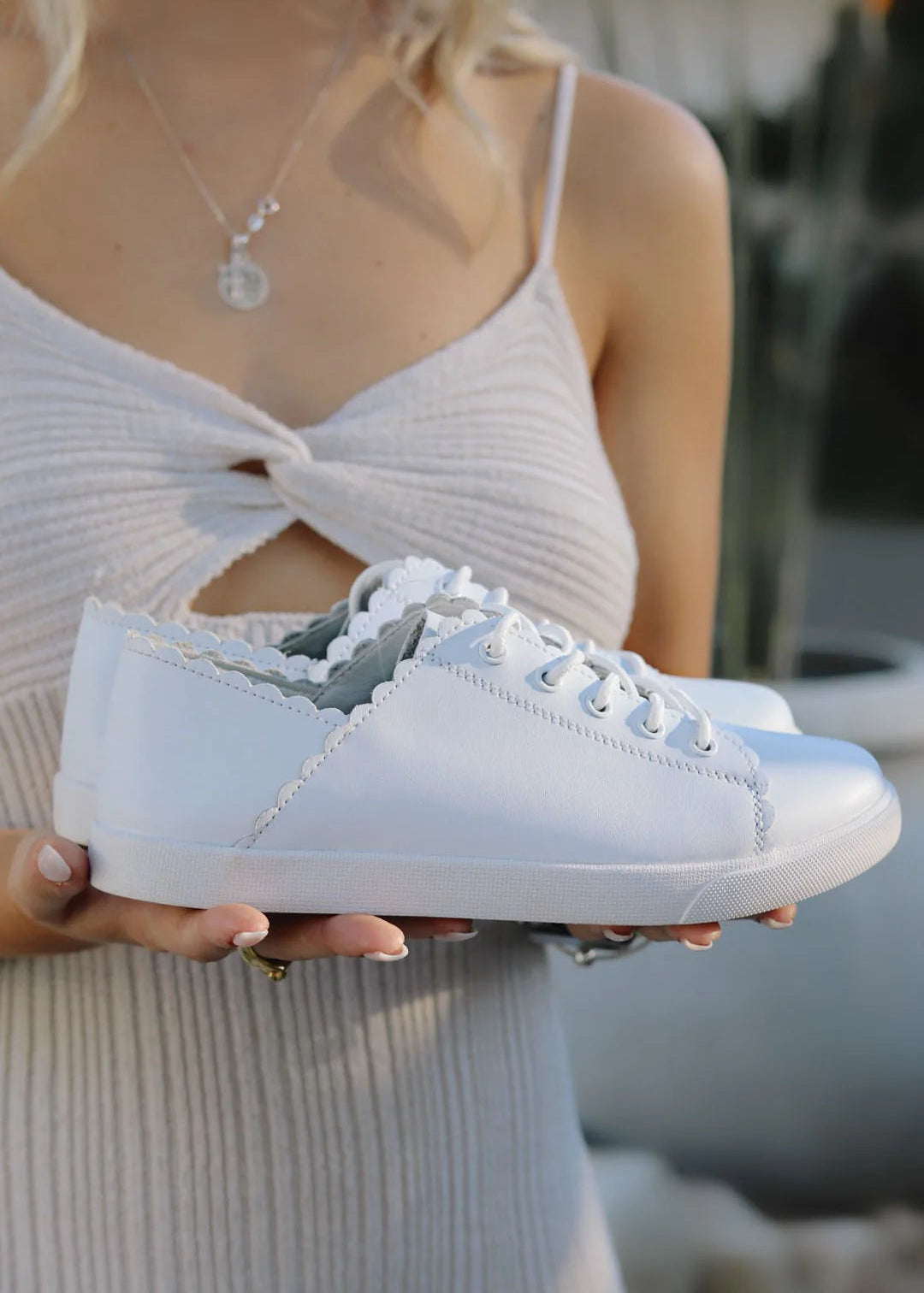 Chloe Leather Sneakers In White