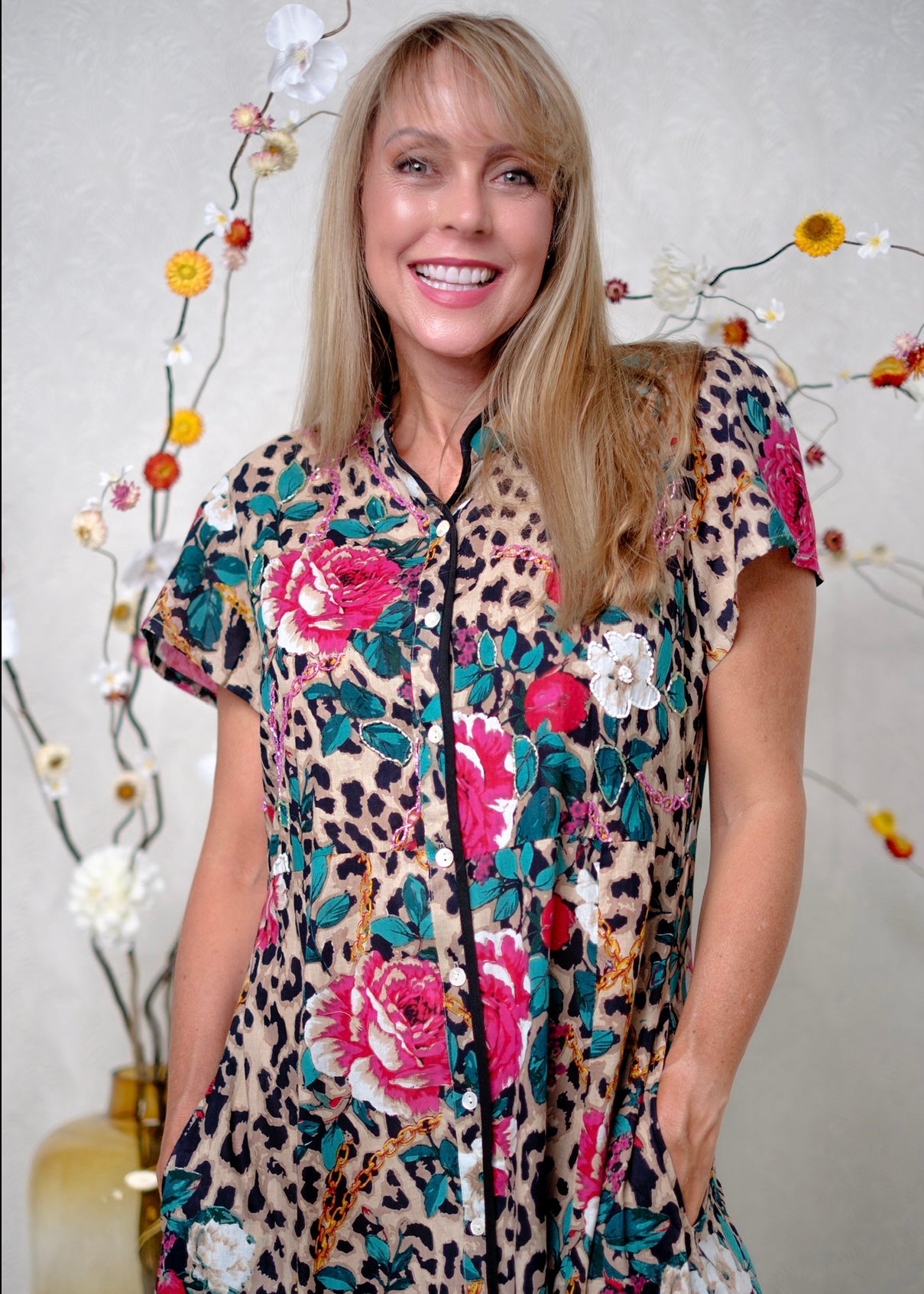 La Rosa Leopard Tiered Maxi Dress