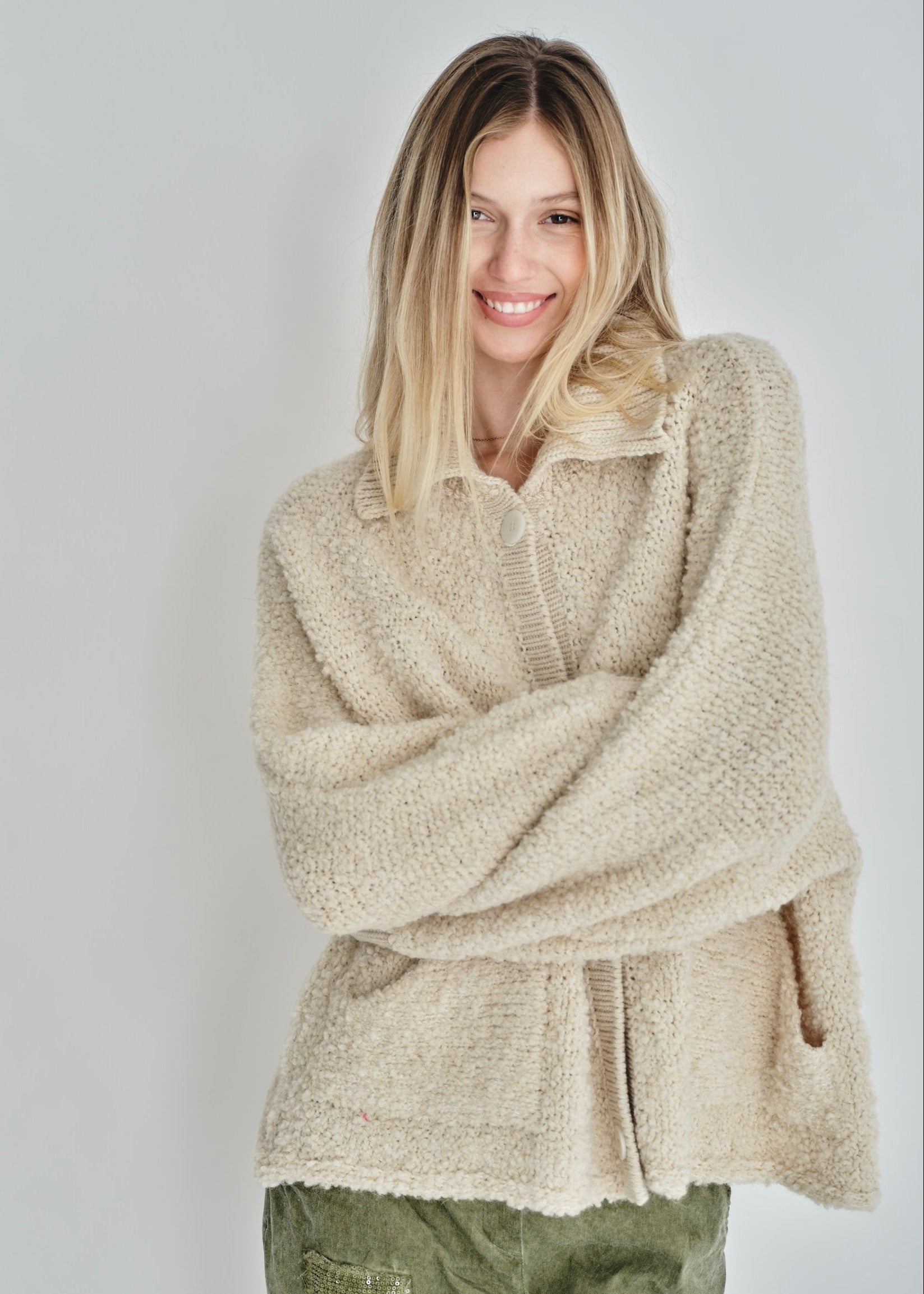 The Cosy Edit Cardigan In Beige
