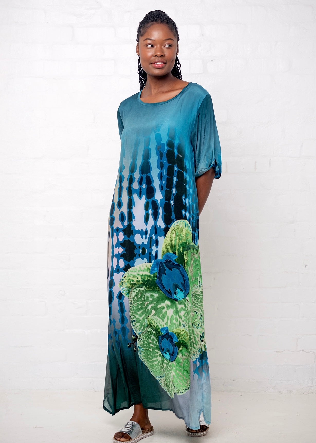 Cassidy Dress in Teal Orchid