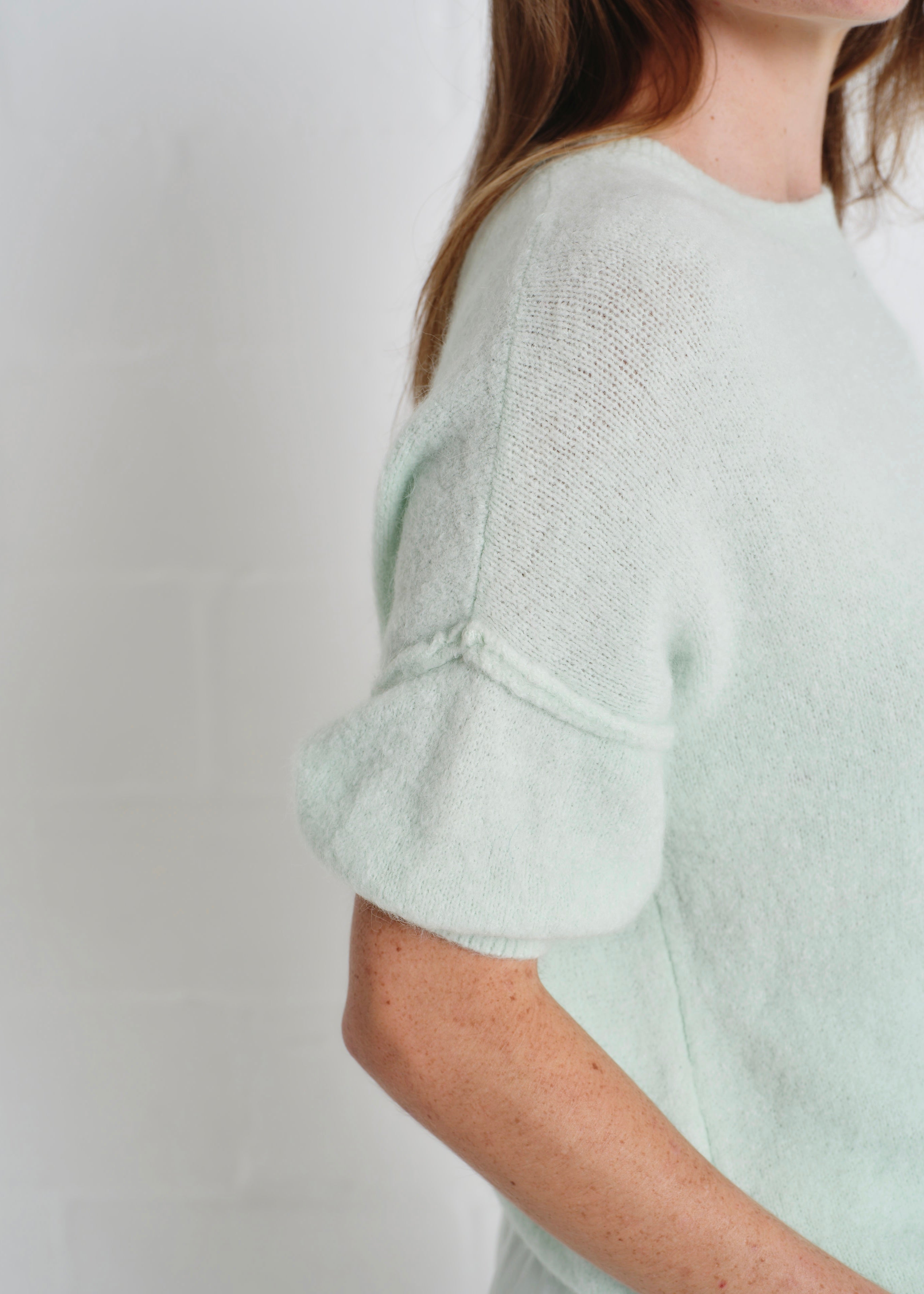 Dolly SS Round Neck Knit In Mint