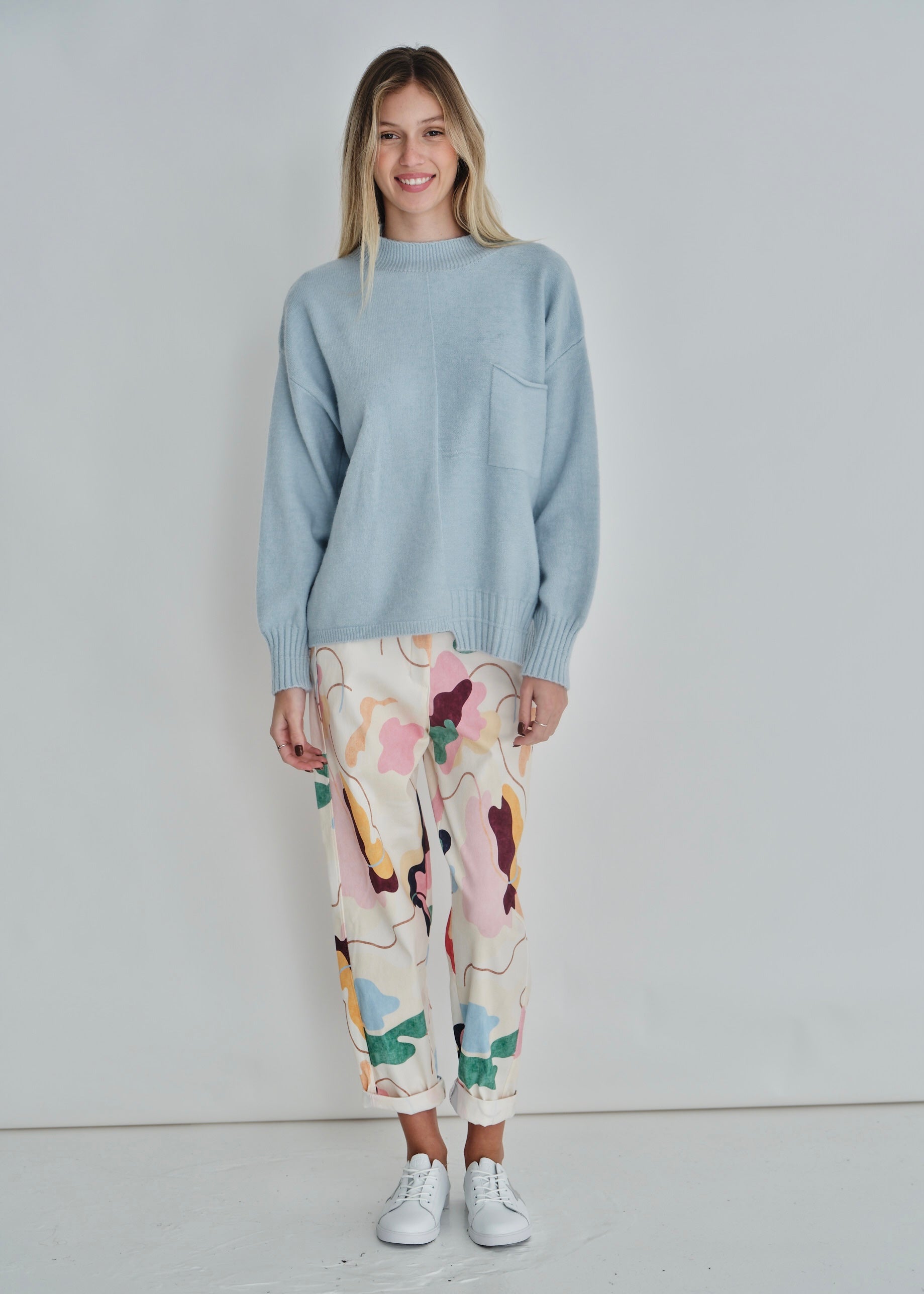 Hollister Boxy Knit In Powder Blue