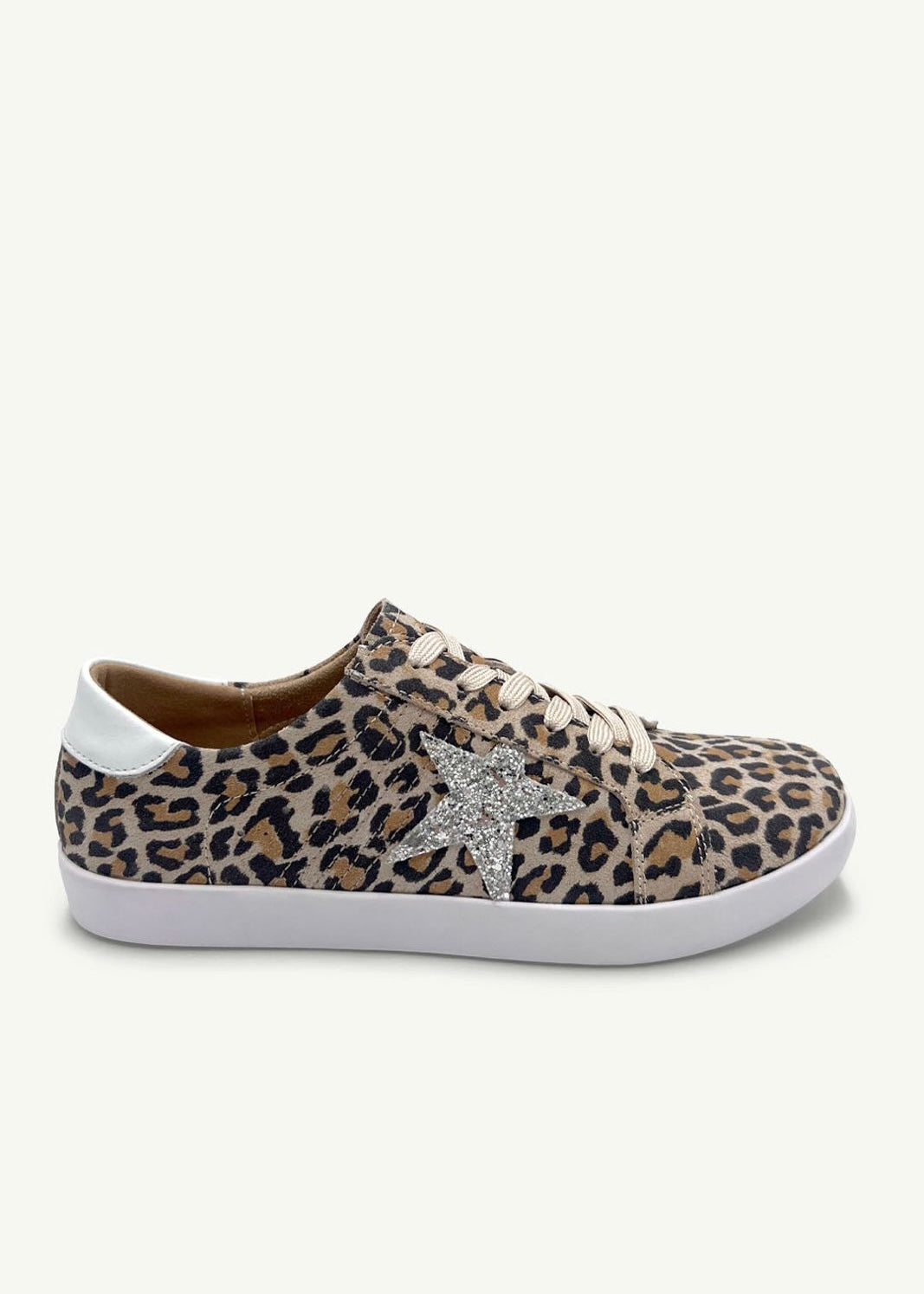 Julz Jose Leather Sneaker In Leopard Print