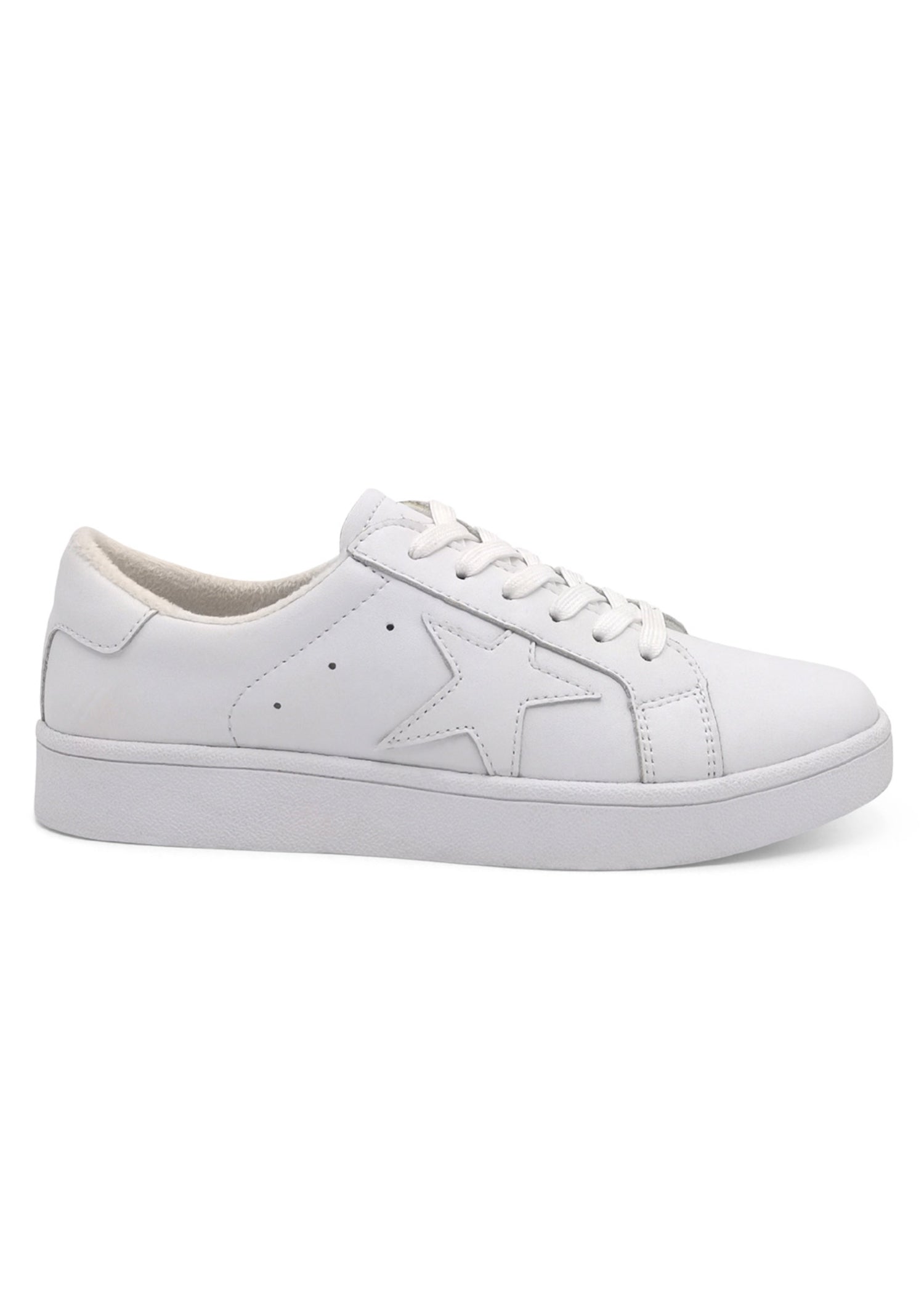 Peyton Leather Star Sneaker in White