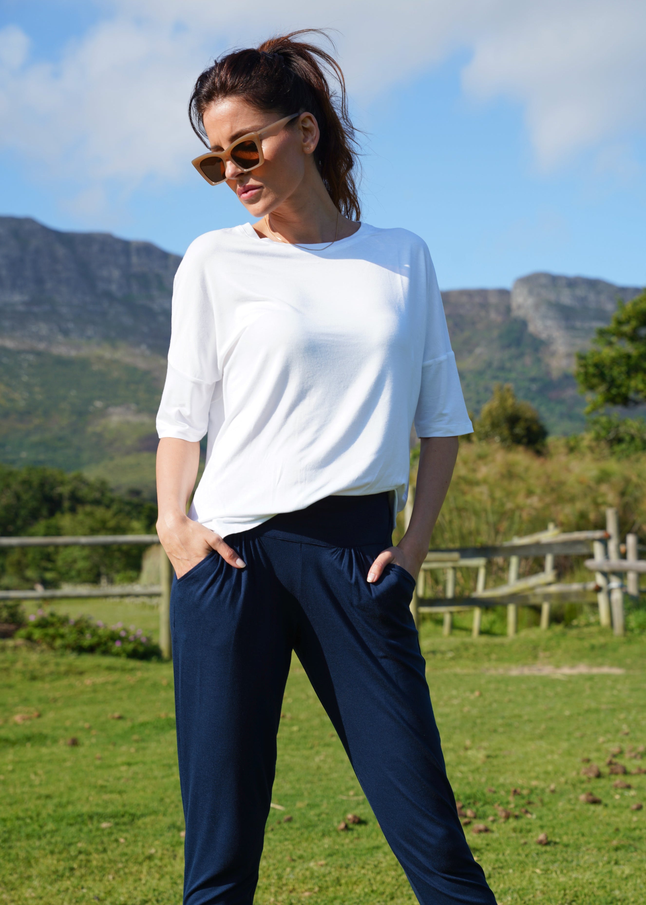 Classic Tee with Back Seam in White