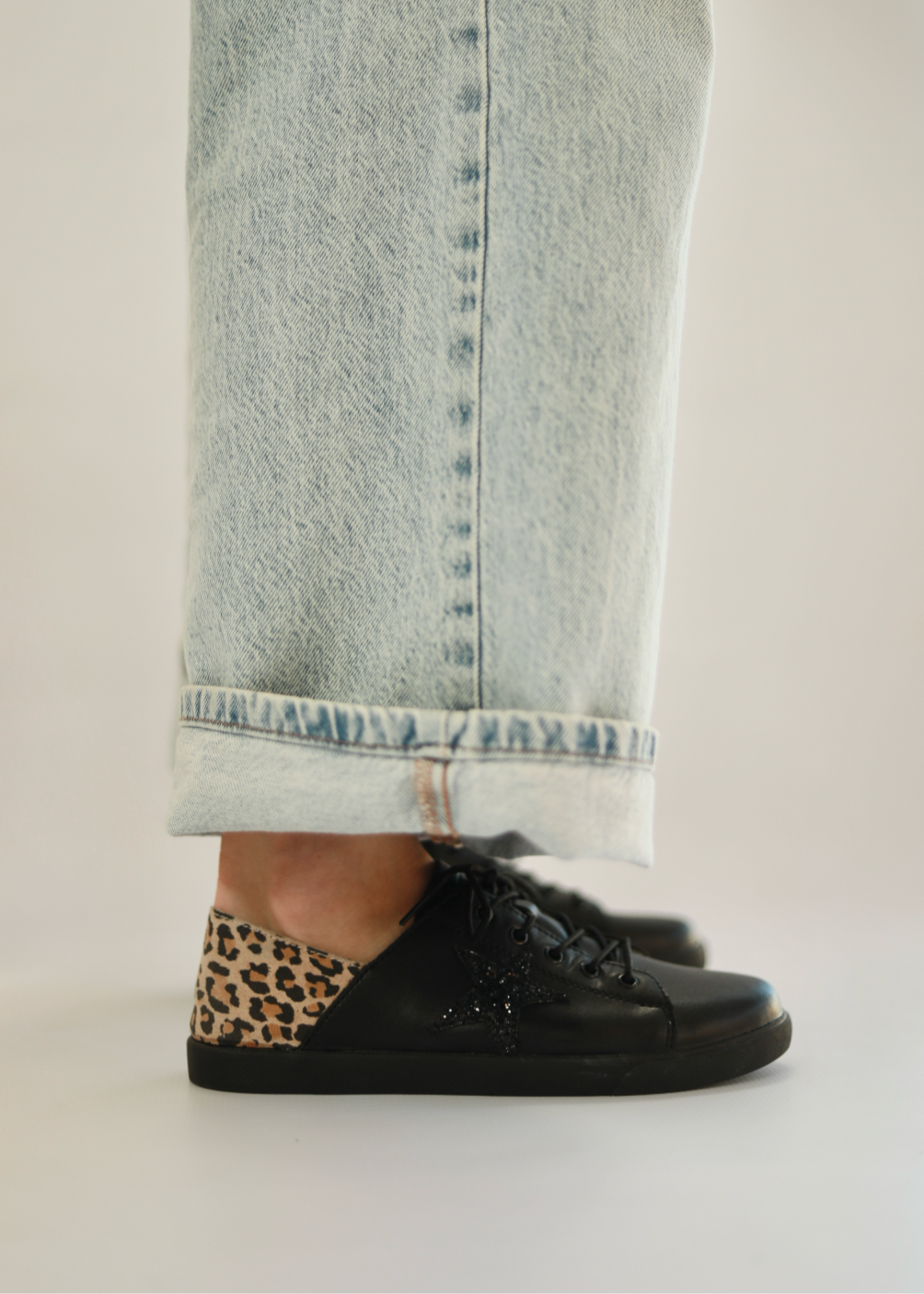 Vicki Animal Print Sneaker In Black