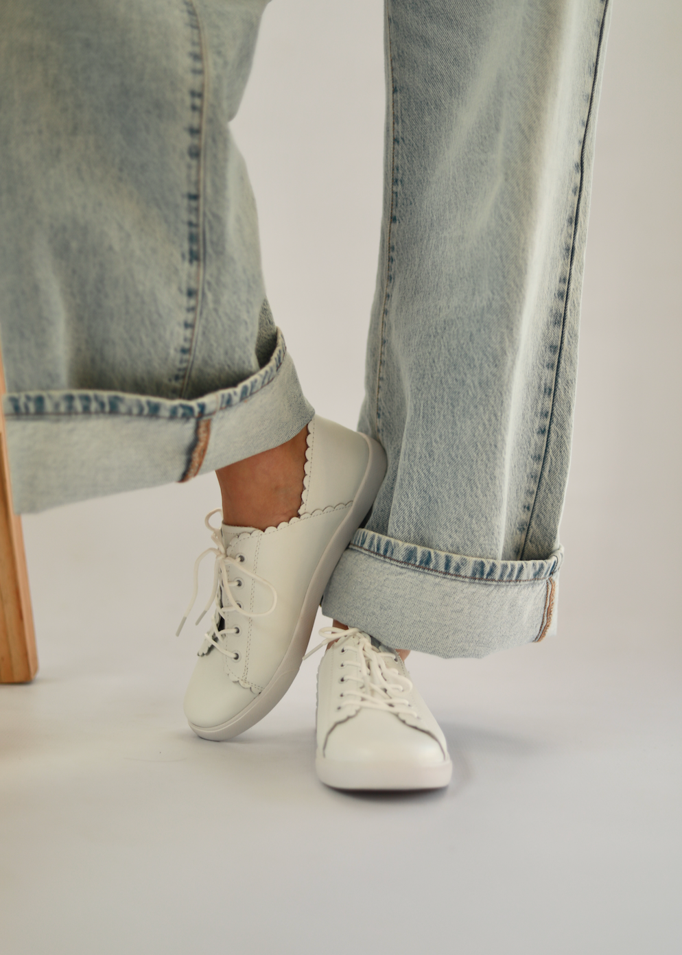 Chloe Leather Sneakers In White