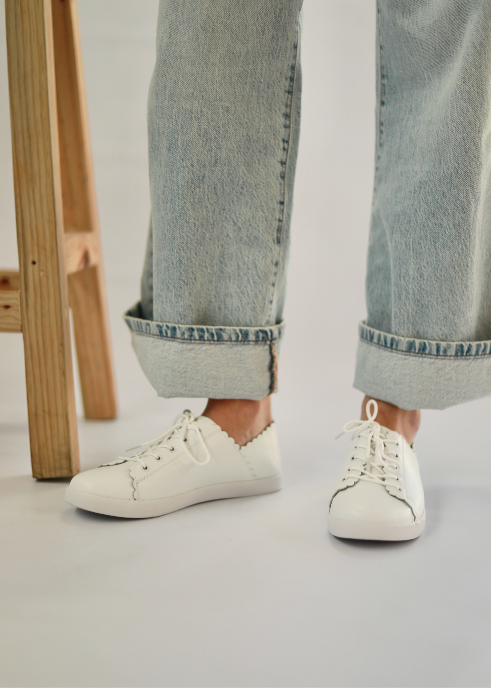 Chloe Leather Sneakers In White