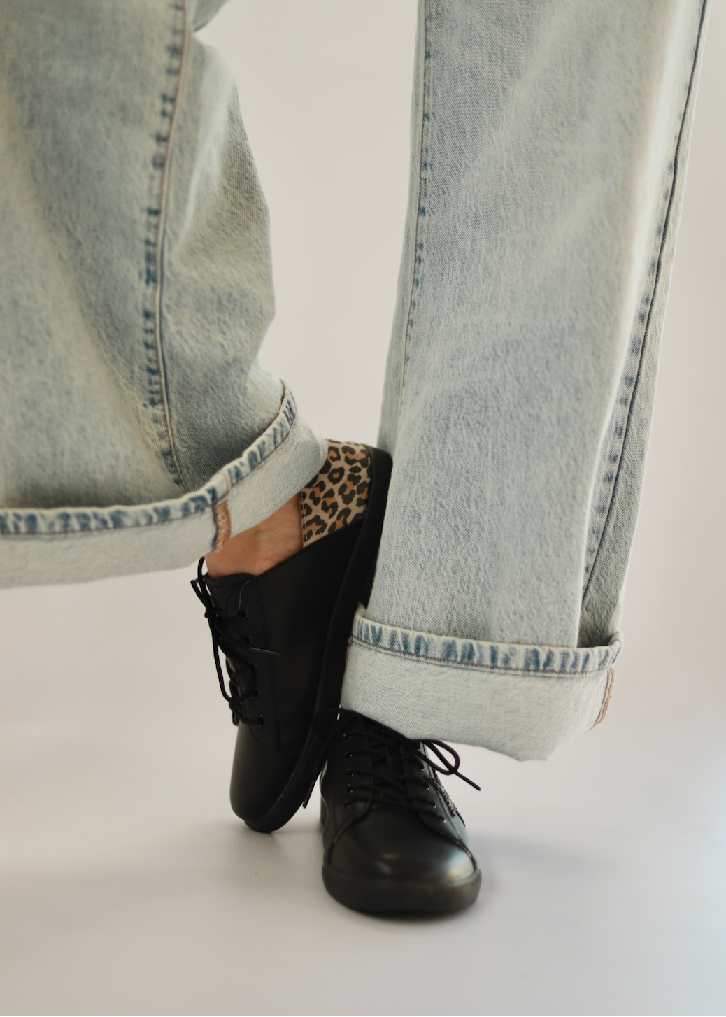 Vicki Animal Print Sneaker In Black