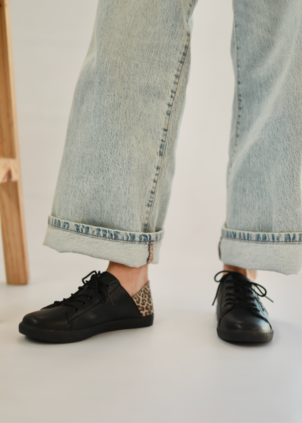 Vicki Animal Print Sneaker In Black