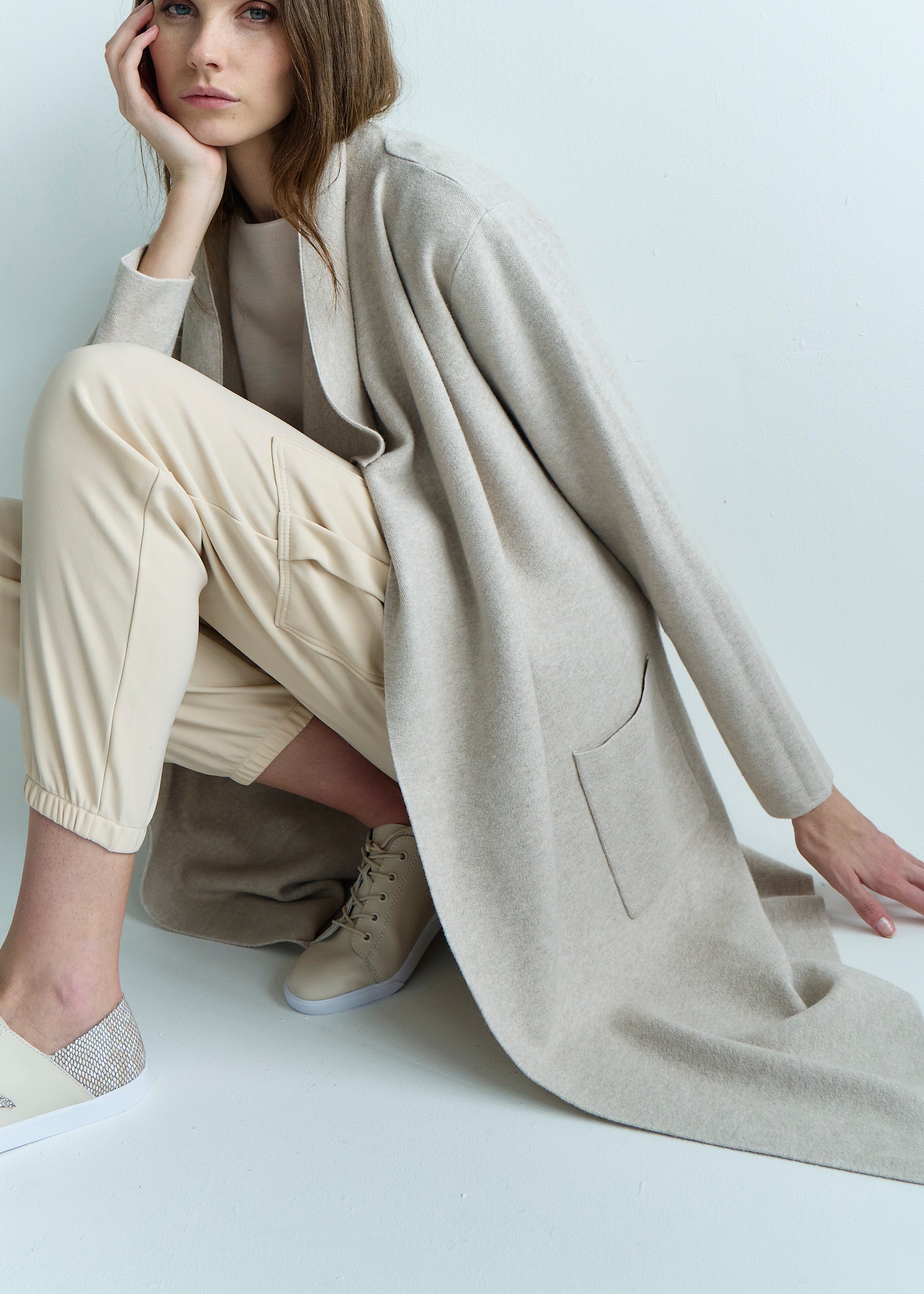 Cargo Style Joggers in Beige