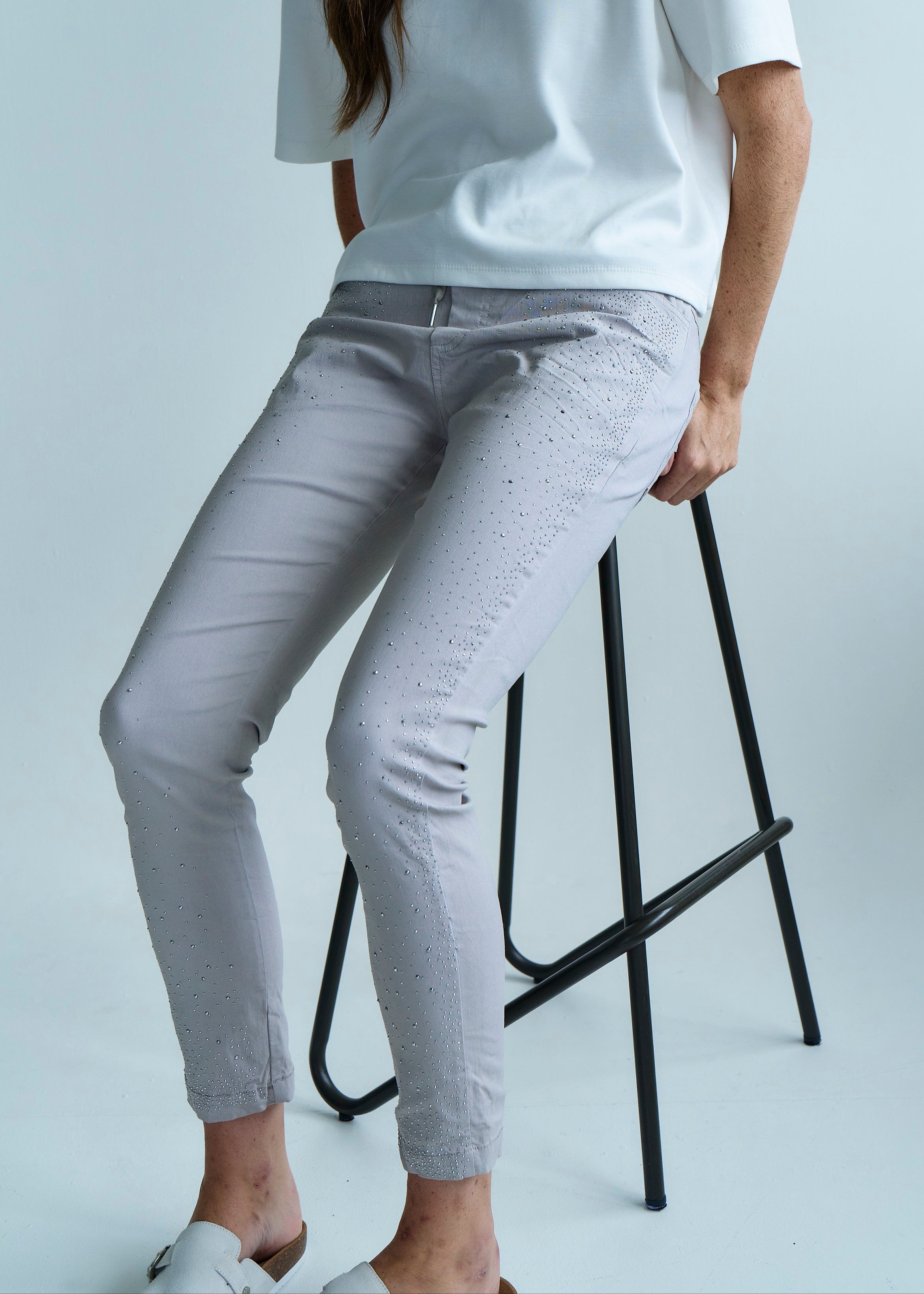 Italian Sparkle Joggers in Grey