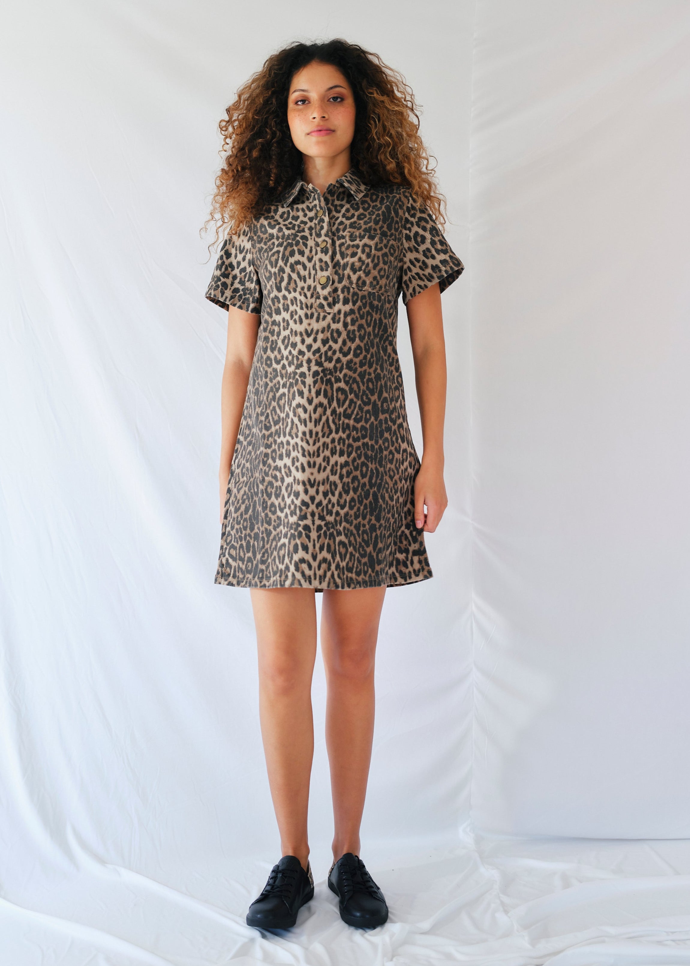 Denim Leopard Dress