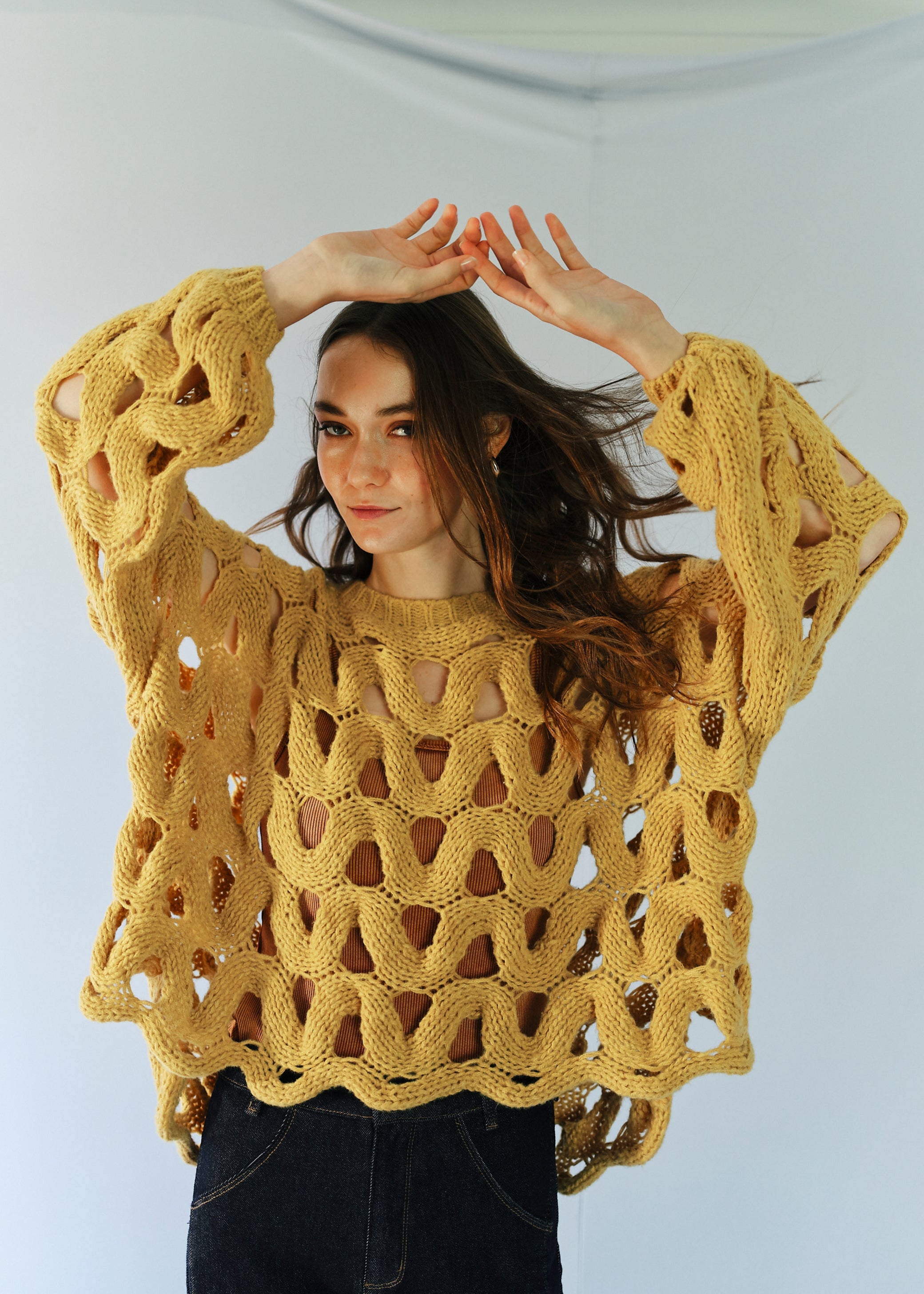 Fuji Viscose Jumper in Mustard