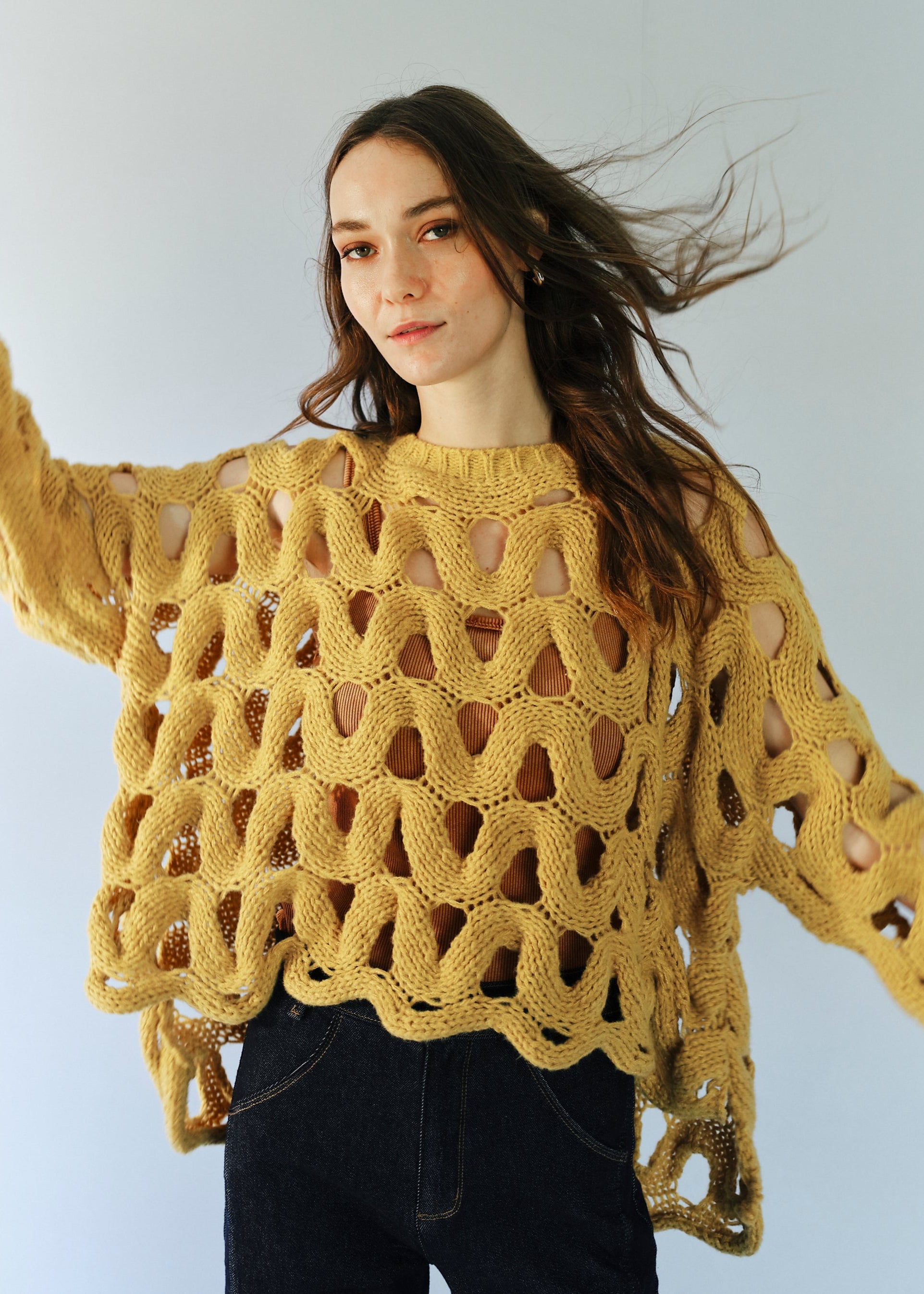 Fuji Viscose Jumper in Mustard