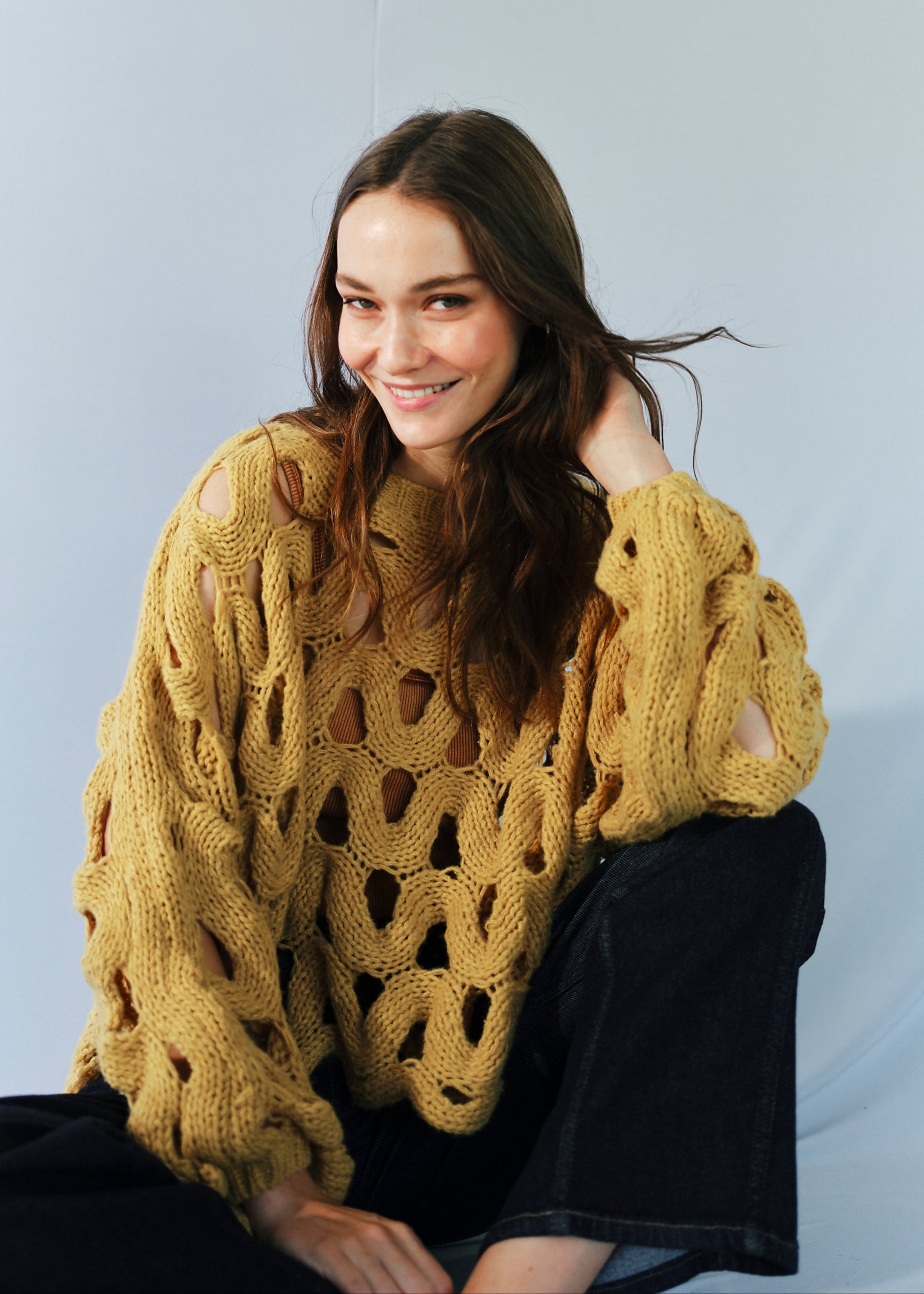 Fuji Viscose Jumper in Mustard