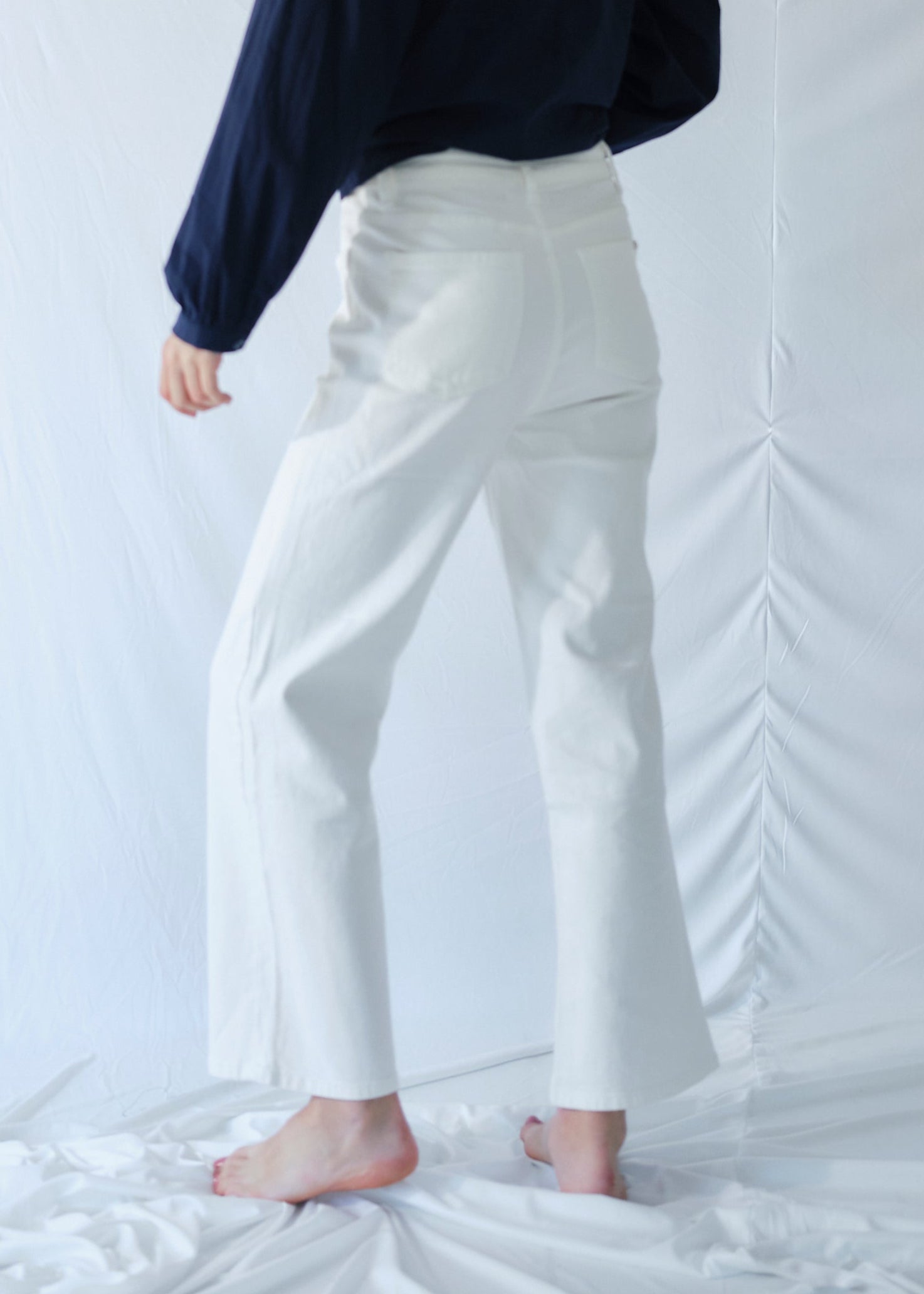 White Jeans with Plait Detail