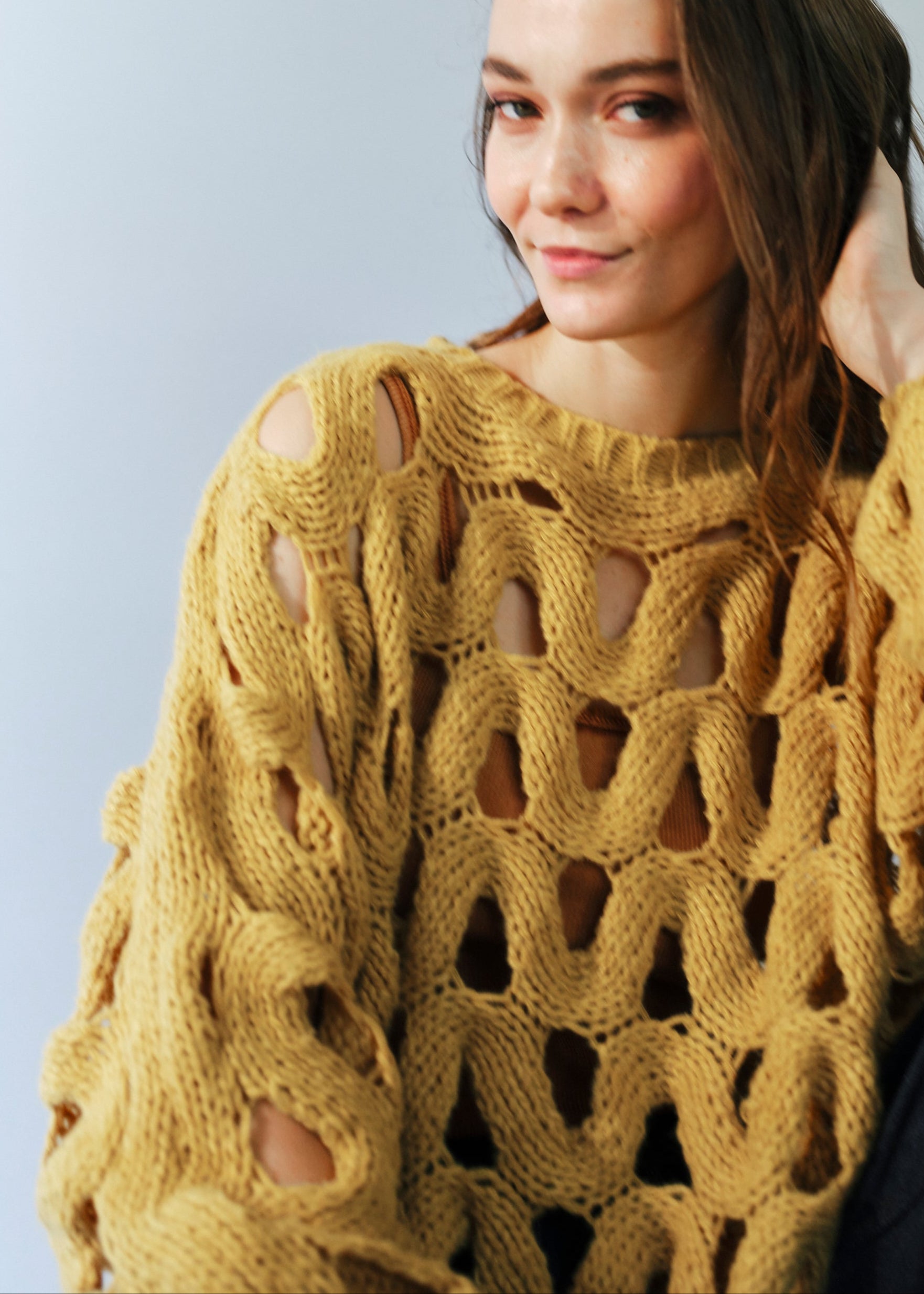 Fuji Viscose Jumper in Mustard