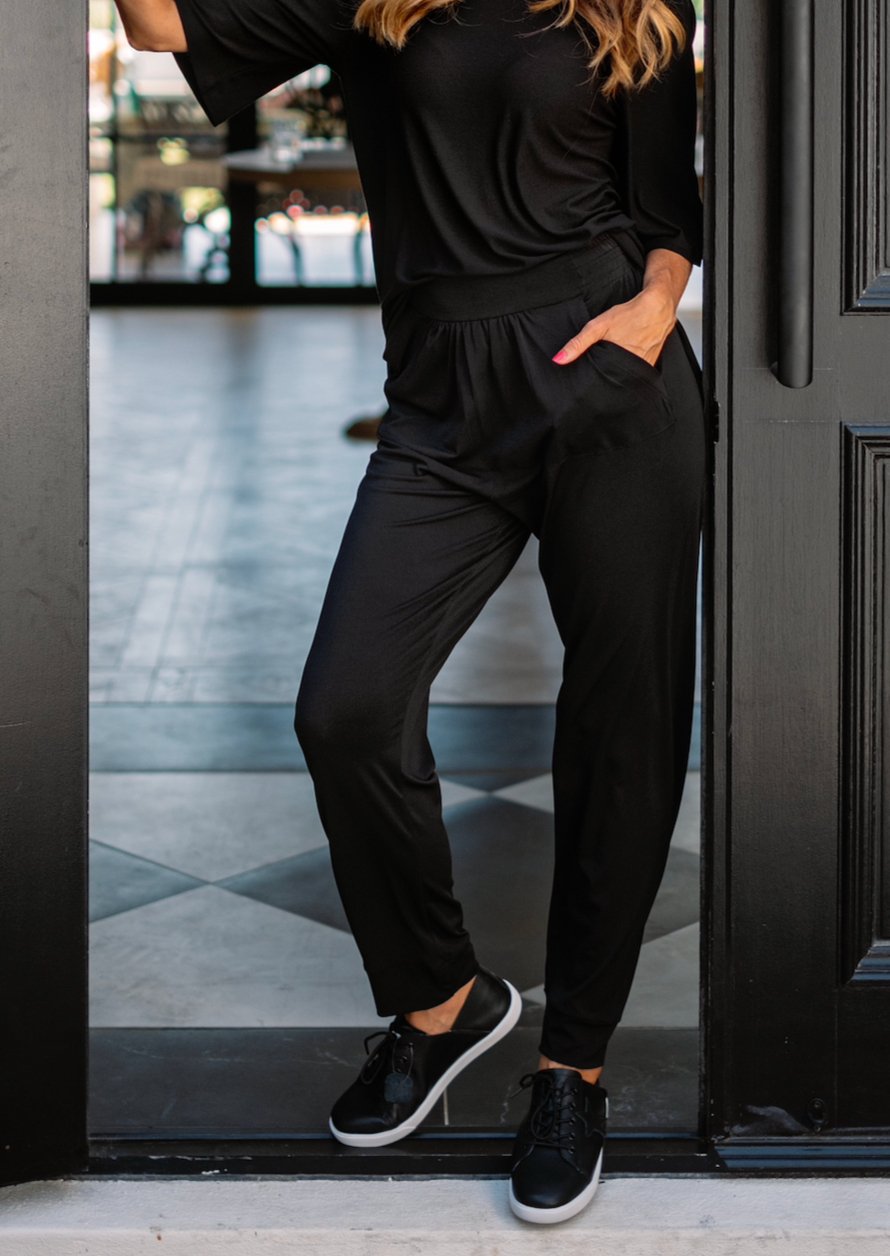 View our Cara Pants In Black - The ultimate PANTS created by ICONIC and sold here, at Tribute Store