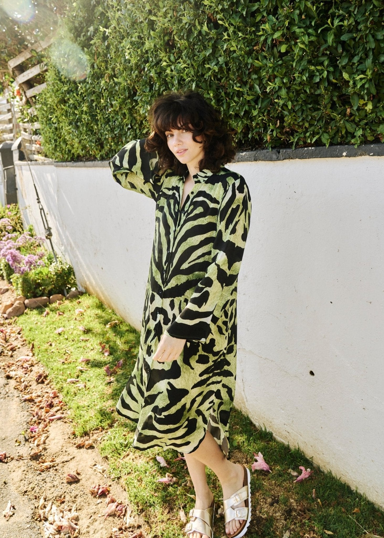 View our Delia Dress With Animal Print In Green - The ultimate DRESSES created by ICONIC and sold here, at Tribute Store