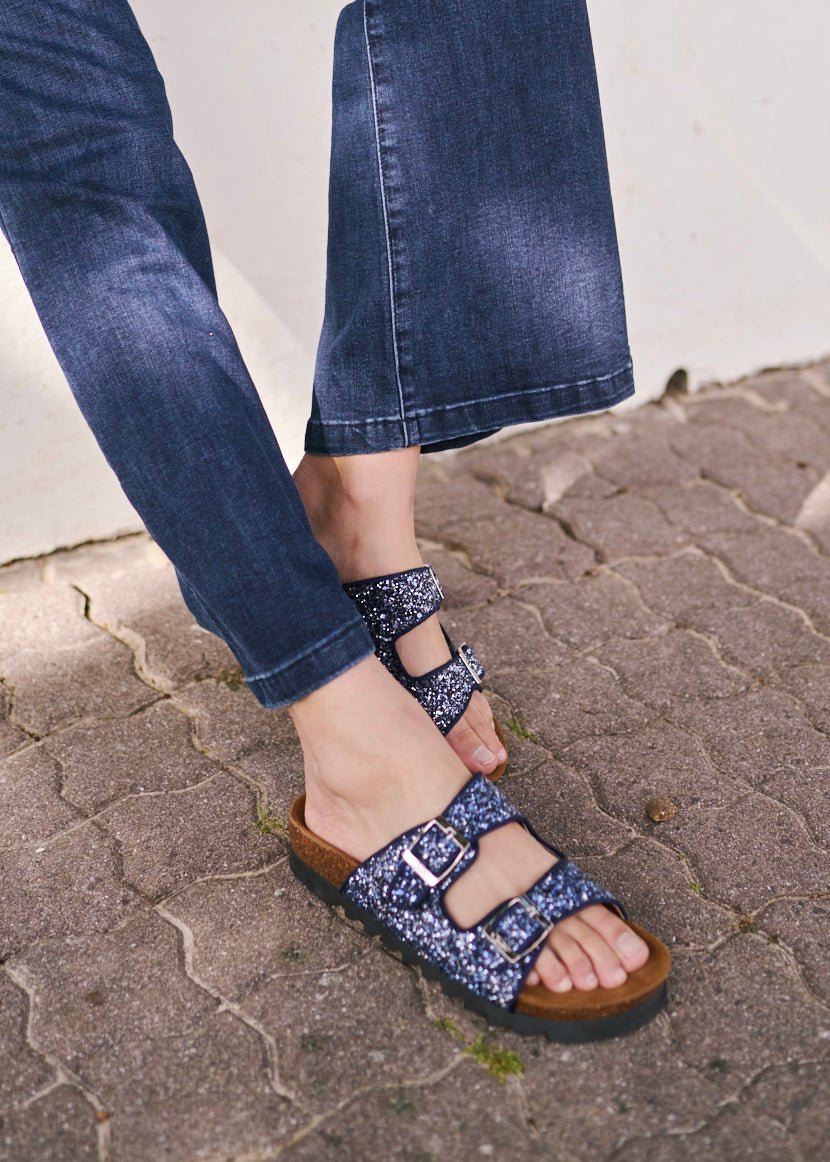 View our Hudson Sandal In Navy Glitter - by Tribute Store