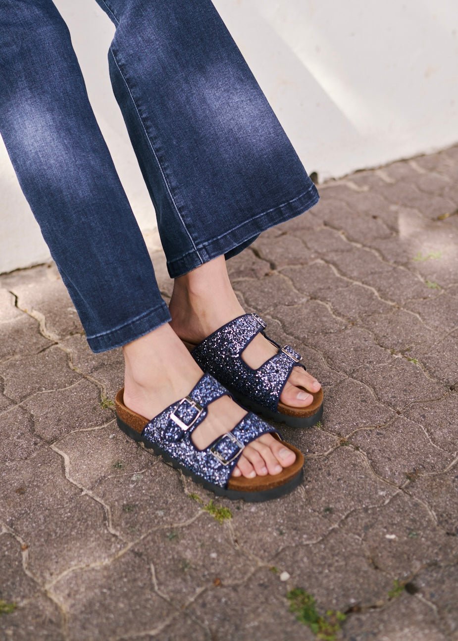 View our Hudson Sandal In Navy Glitter - by Tribute Store