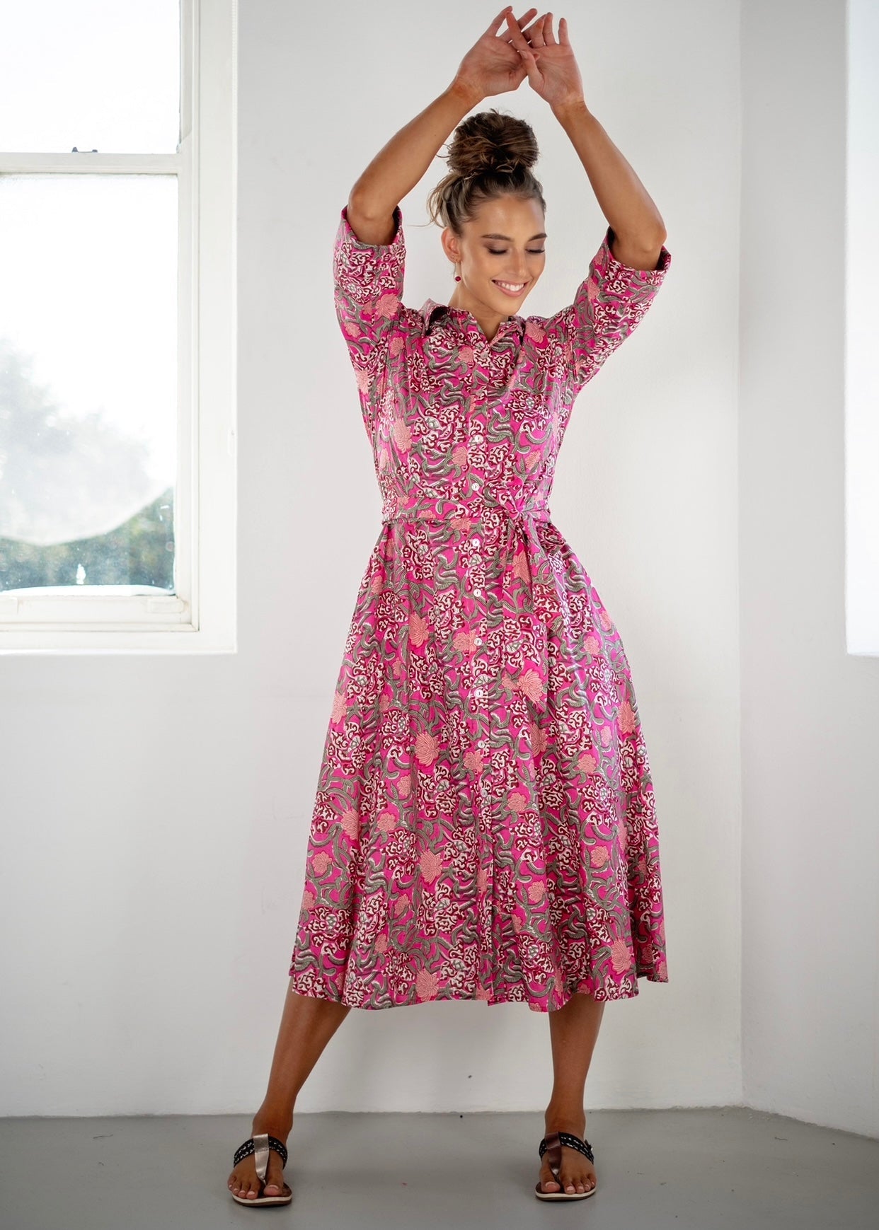 View our Jlo Dress In With Bouquet Print In Pink - The ultimate DRESSES created by ICONIC and sold here, at Tribute Store