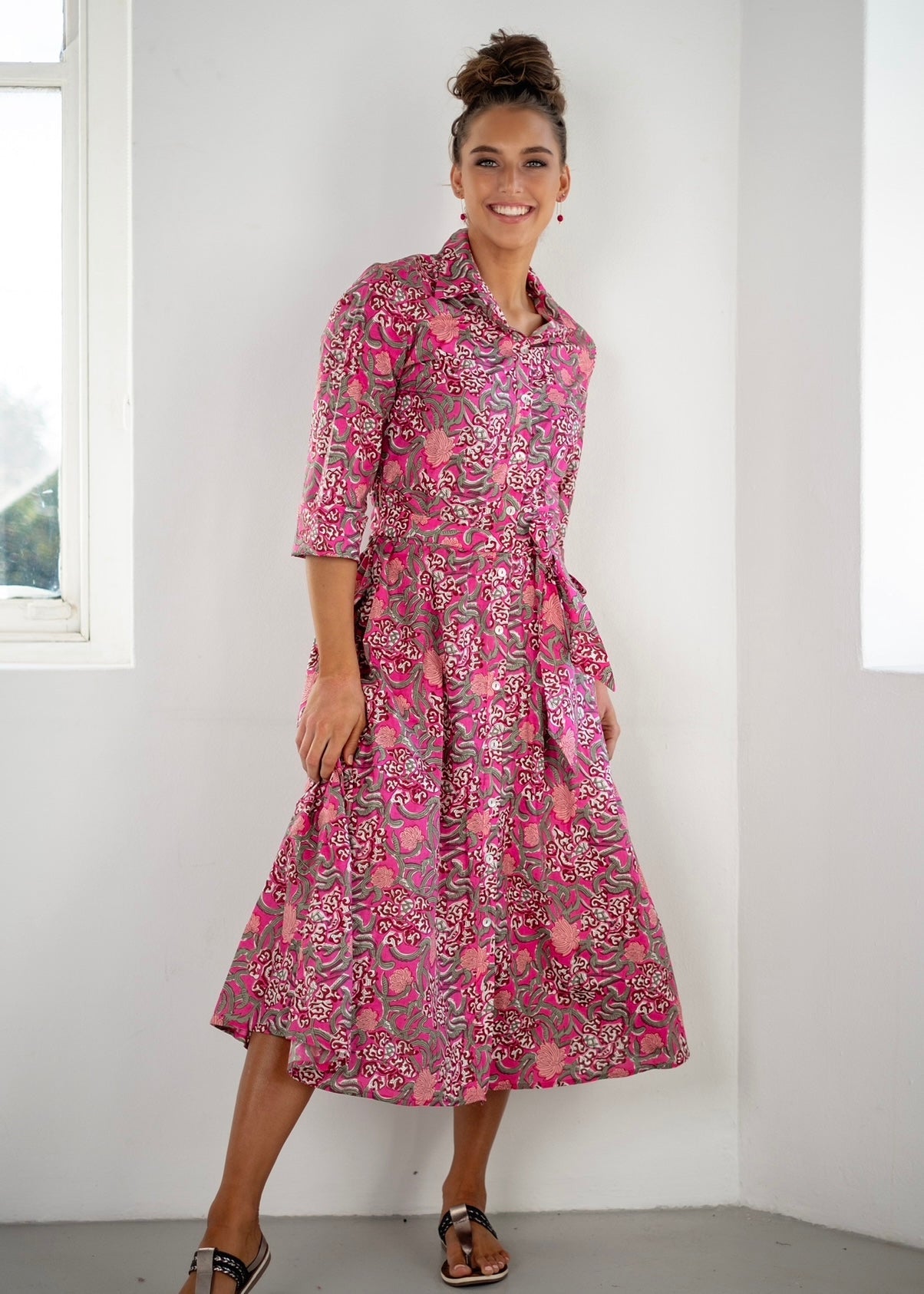 View our Jlo Dress In With Bouquet Print In Pink - The ultimate DRESSES created by ICONIC and sold here, at Tribute Store