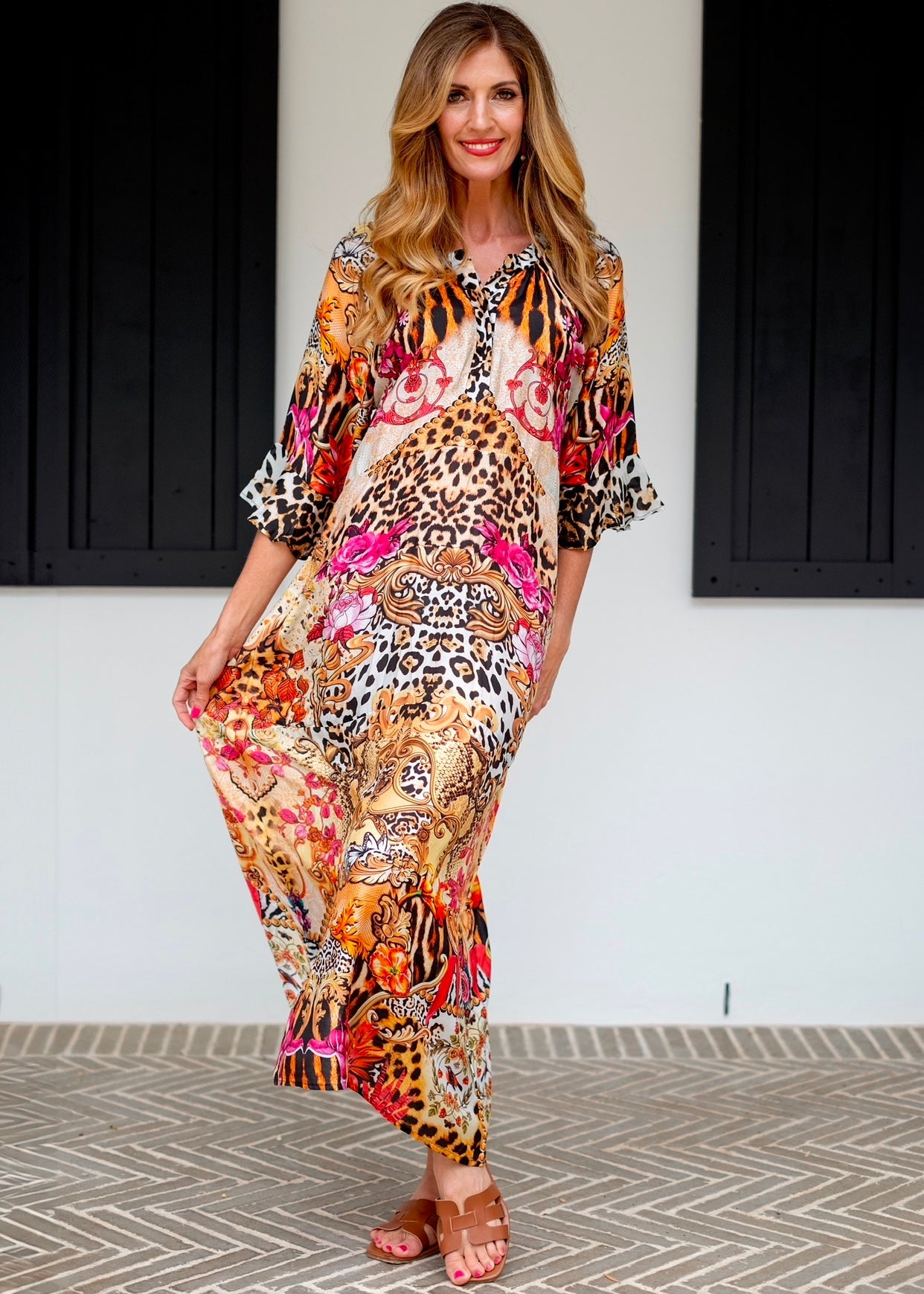 View our Jubilee Dress With Animal Print In Coral And Pink - The ultimate DRESSES created by ICONIC and sold here, at Tribute Store