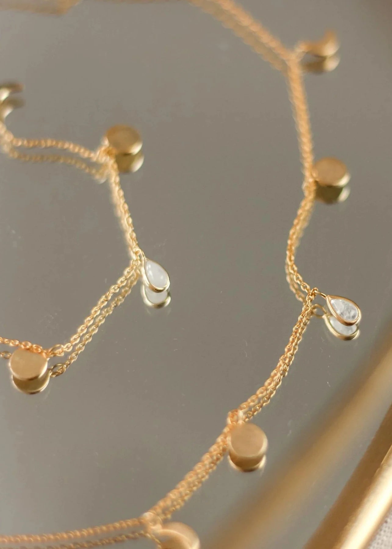 View our Moonstone Lunar Necklace In Gold Plated - by Tribute Store